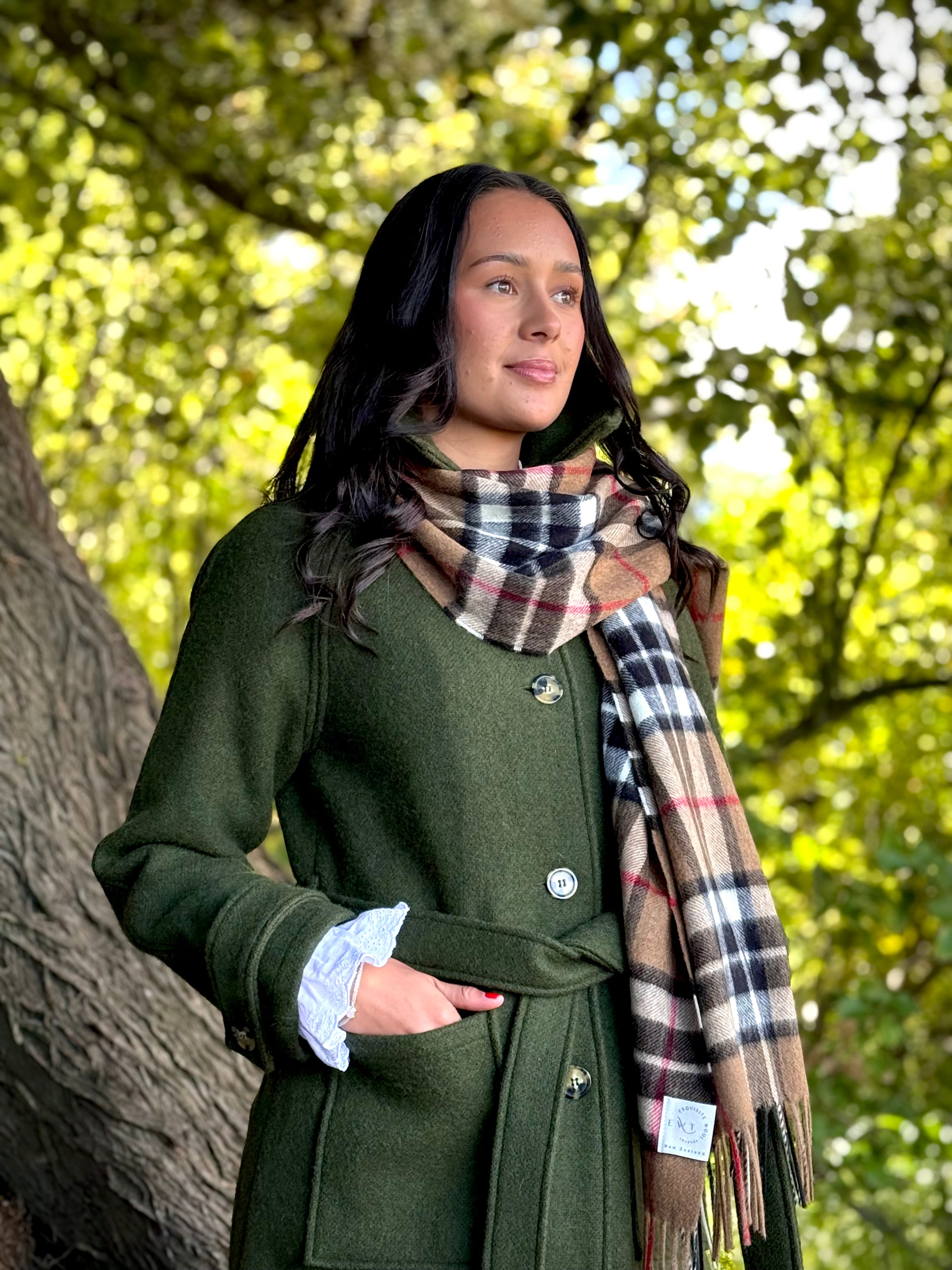 Camel Thompson 100% Merino Oversized Scarf