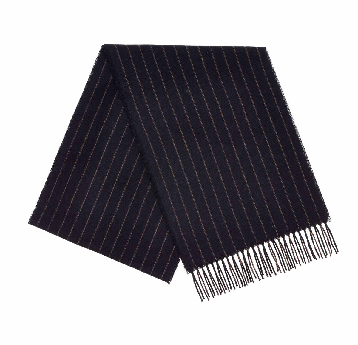 Chalk Stripe Navy 100% Merino Scarf