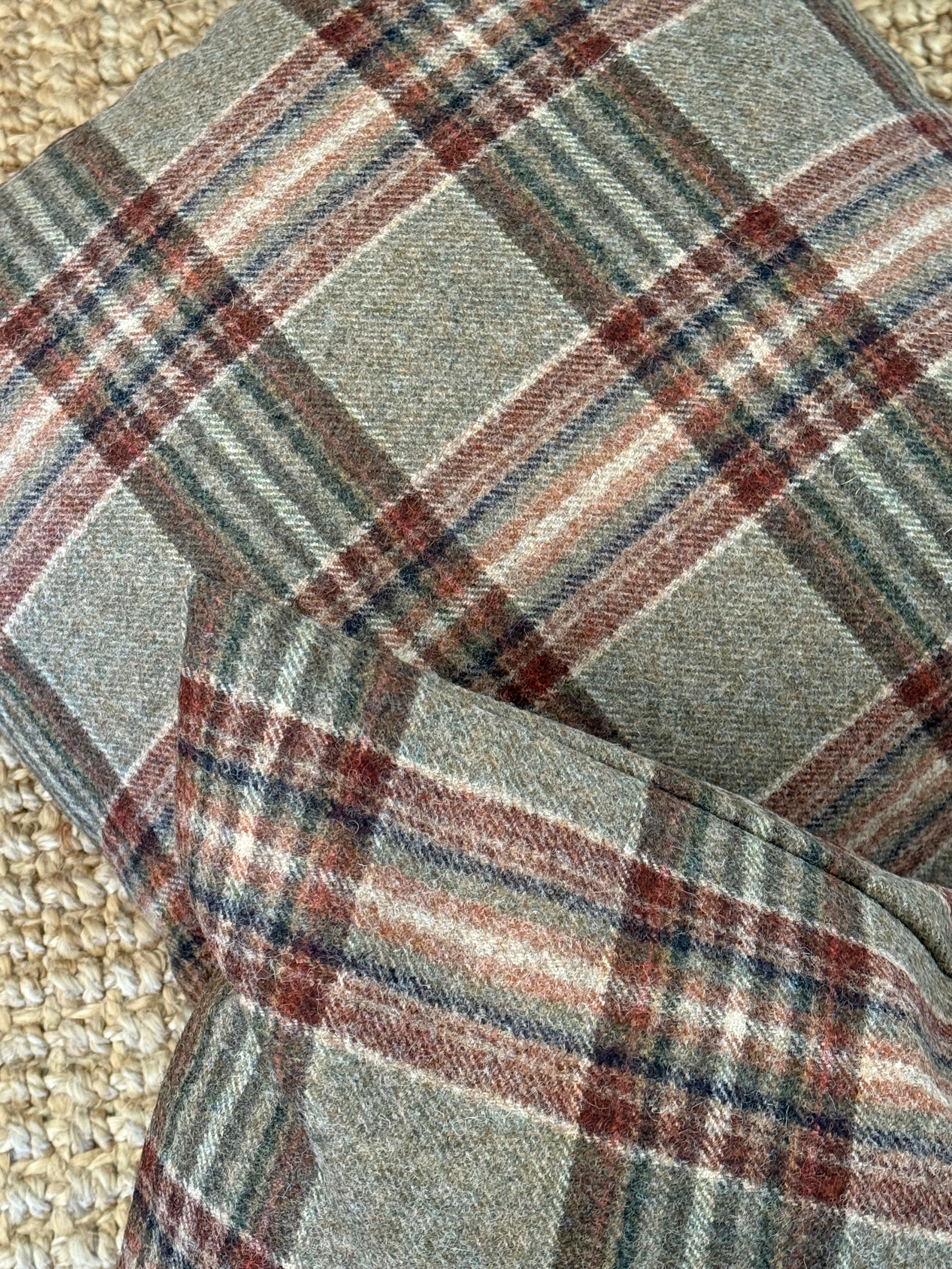 The Heritage Cushion Cover - Coates Sage & Red