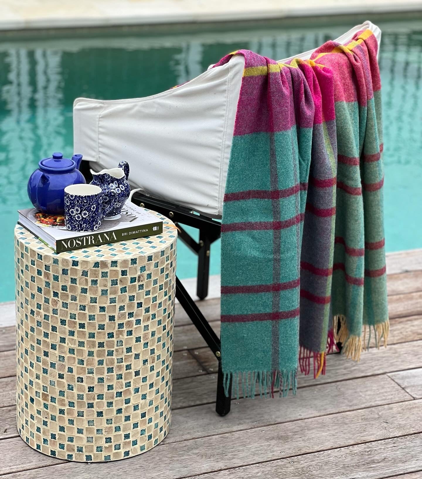 Saltburn Cerise & Mint NZ Wool Throw - Exquisite Wool Traders