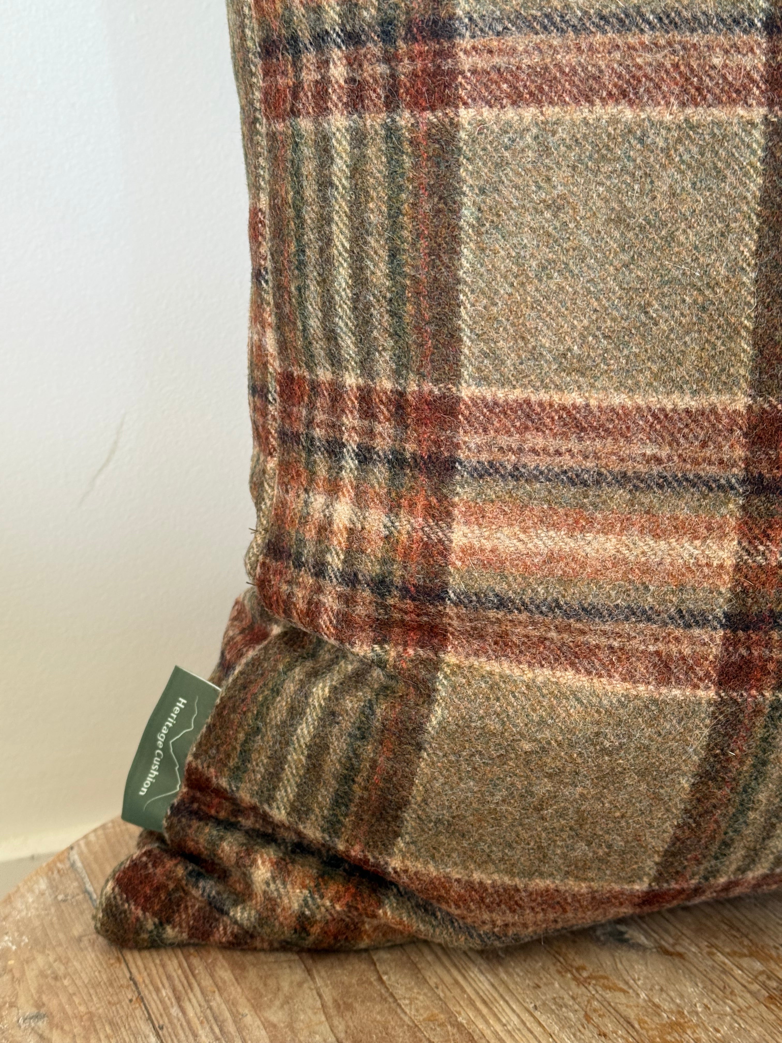 The Heritage Cushion Cover - Coates Sage & Red