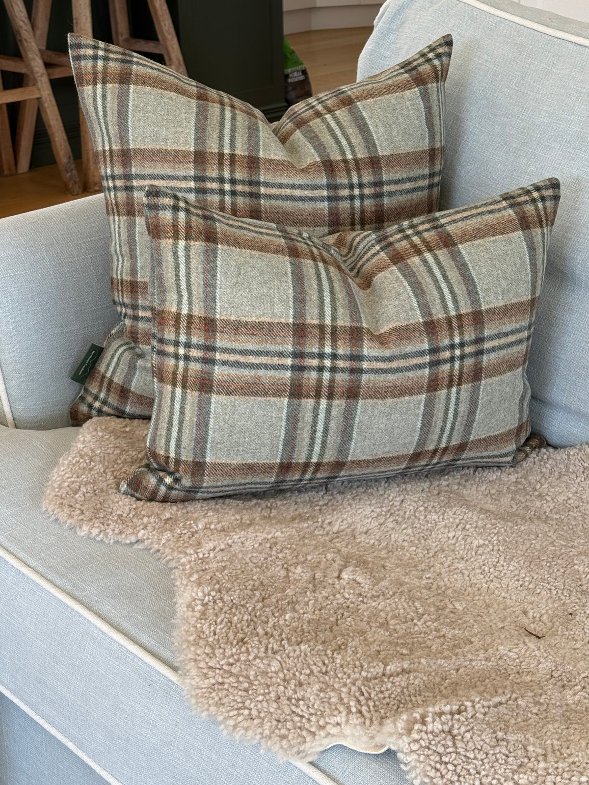 The Heritage Cushion Cover - Coates Aqua & Rust