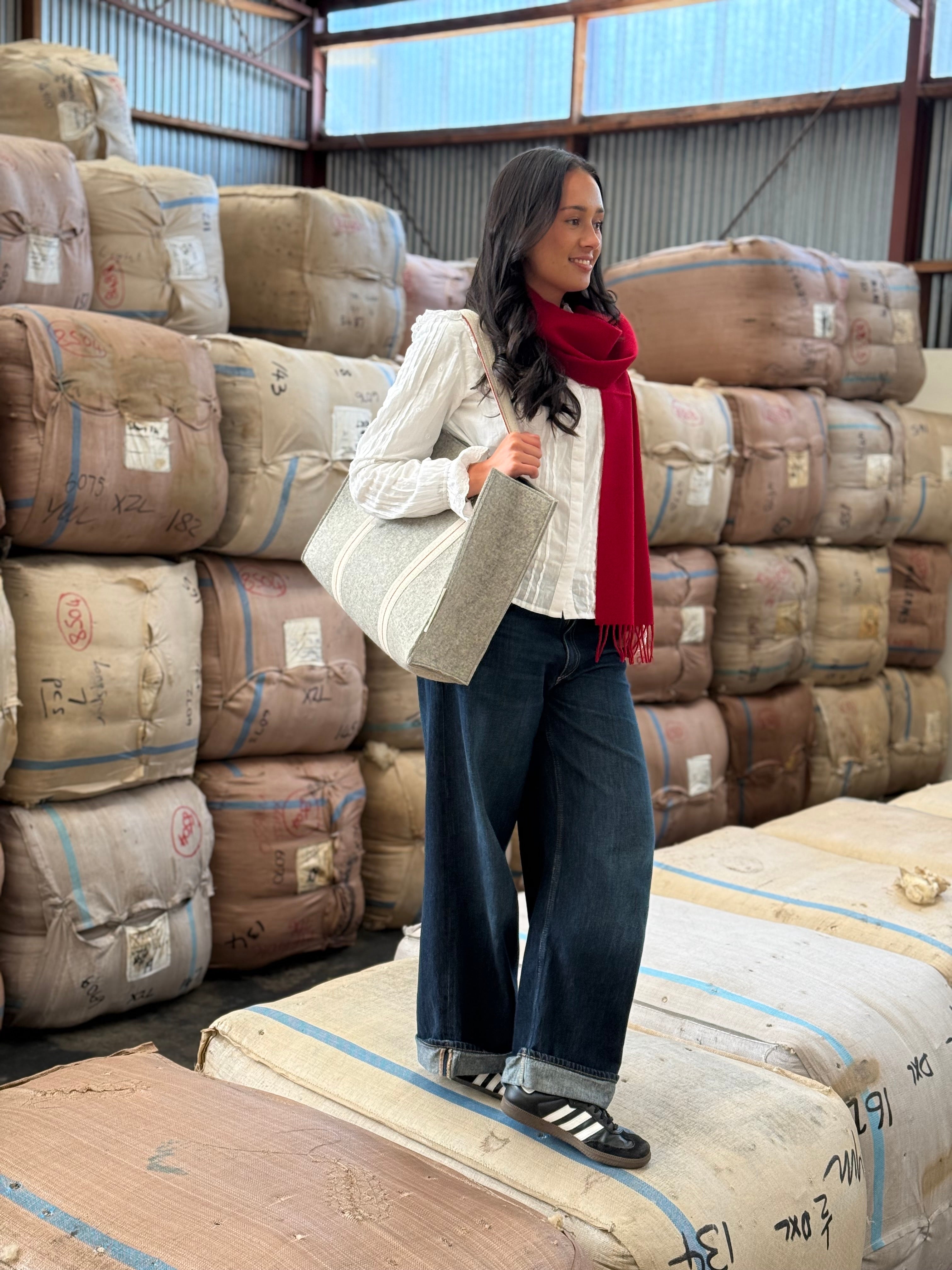 スカーレット 100% メリノ スカーフ