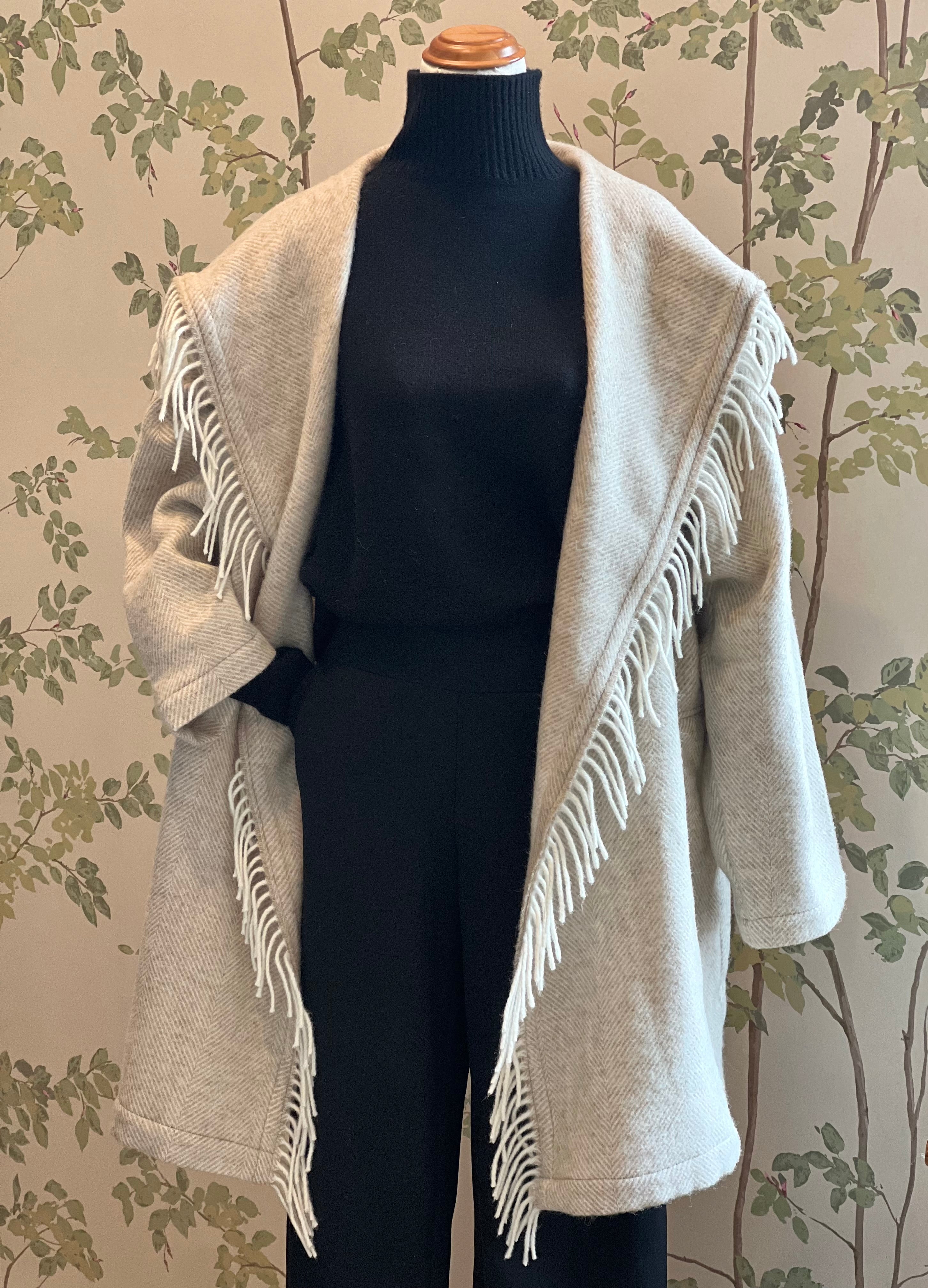The Southern Coat - Herringbone Natural 100% Wool - Exquisite Wool Traders