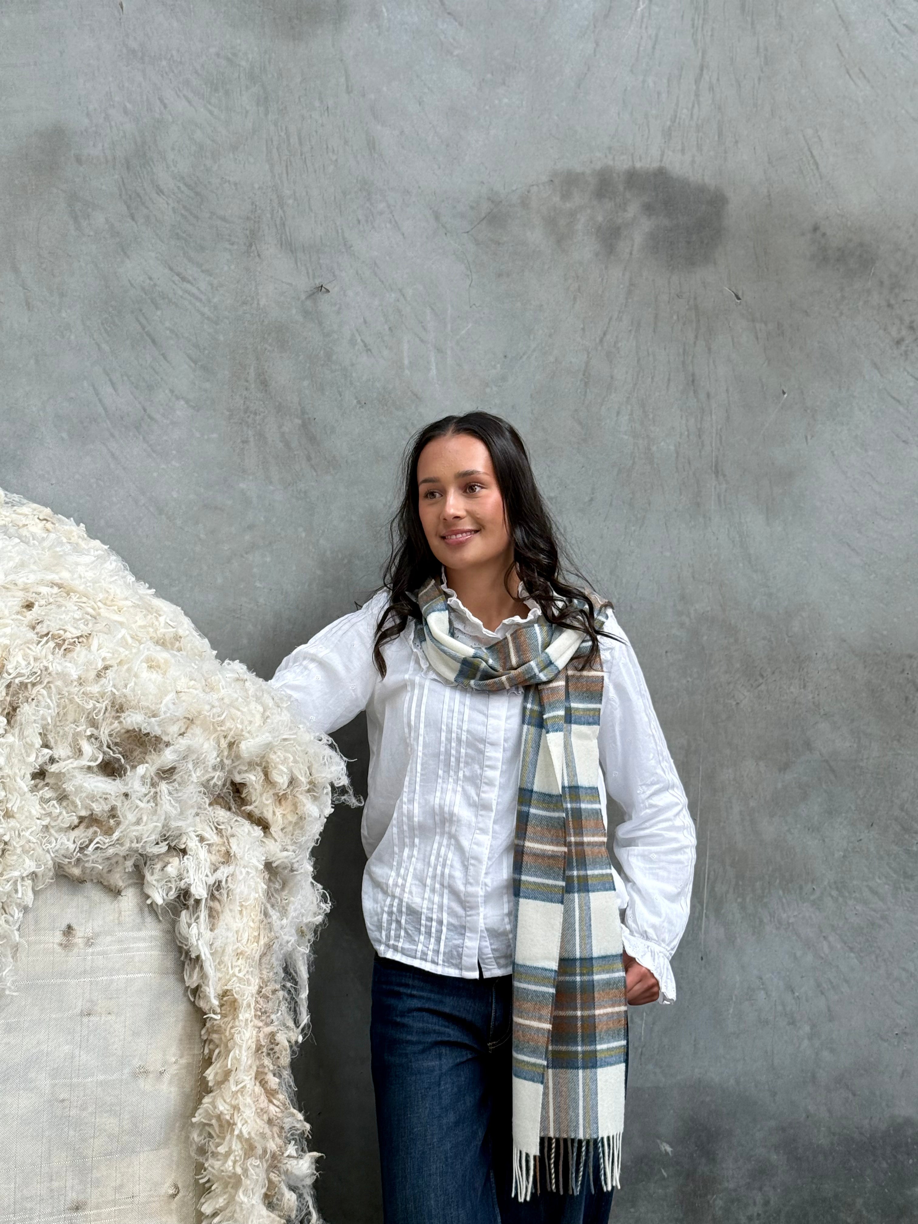 Muted Blue Stewart 100% Merino Scarf