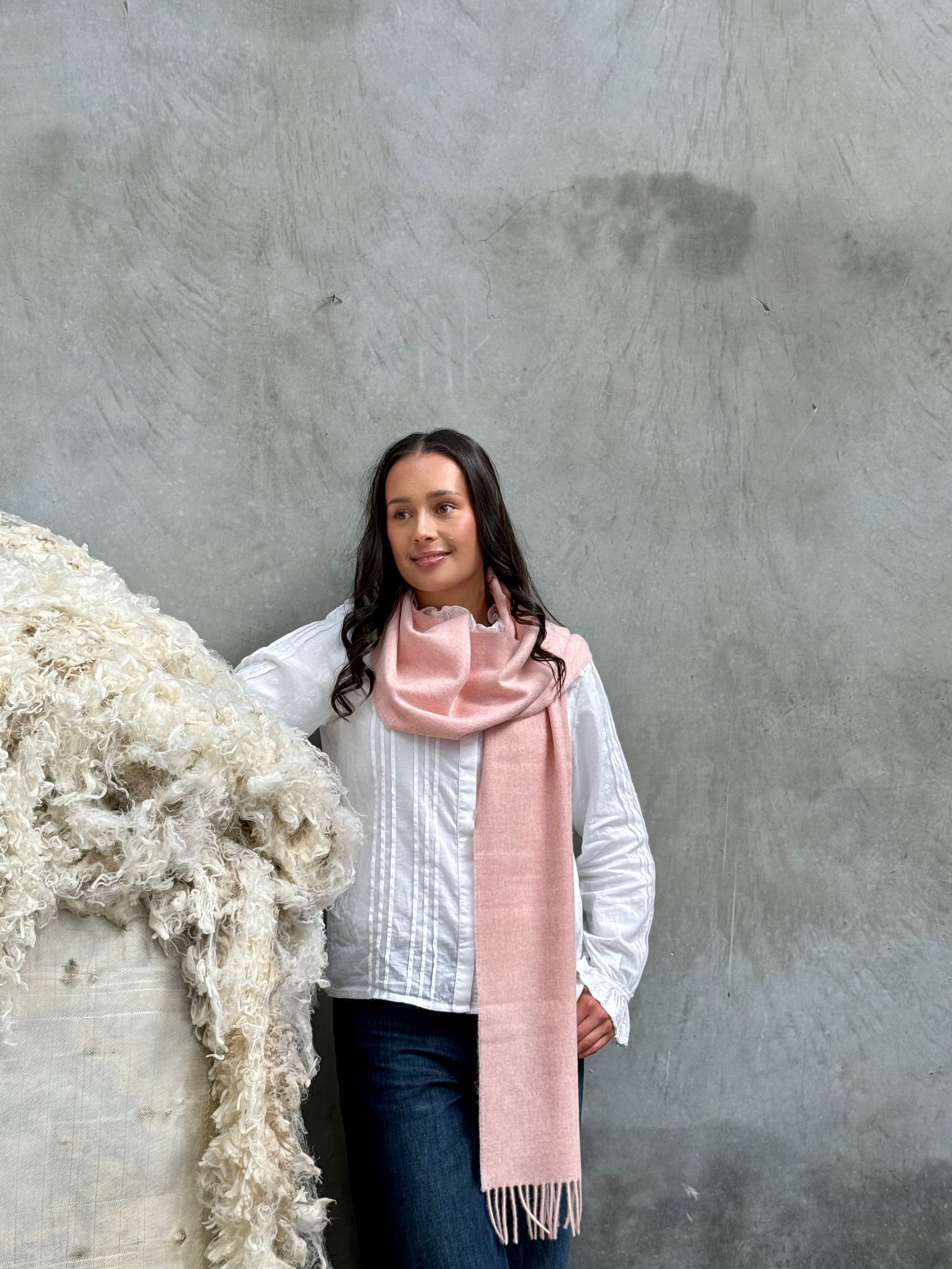Dusky Pink 100% Merino Scarf