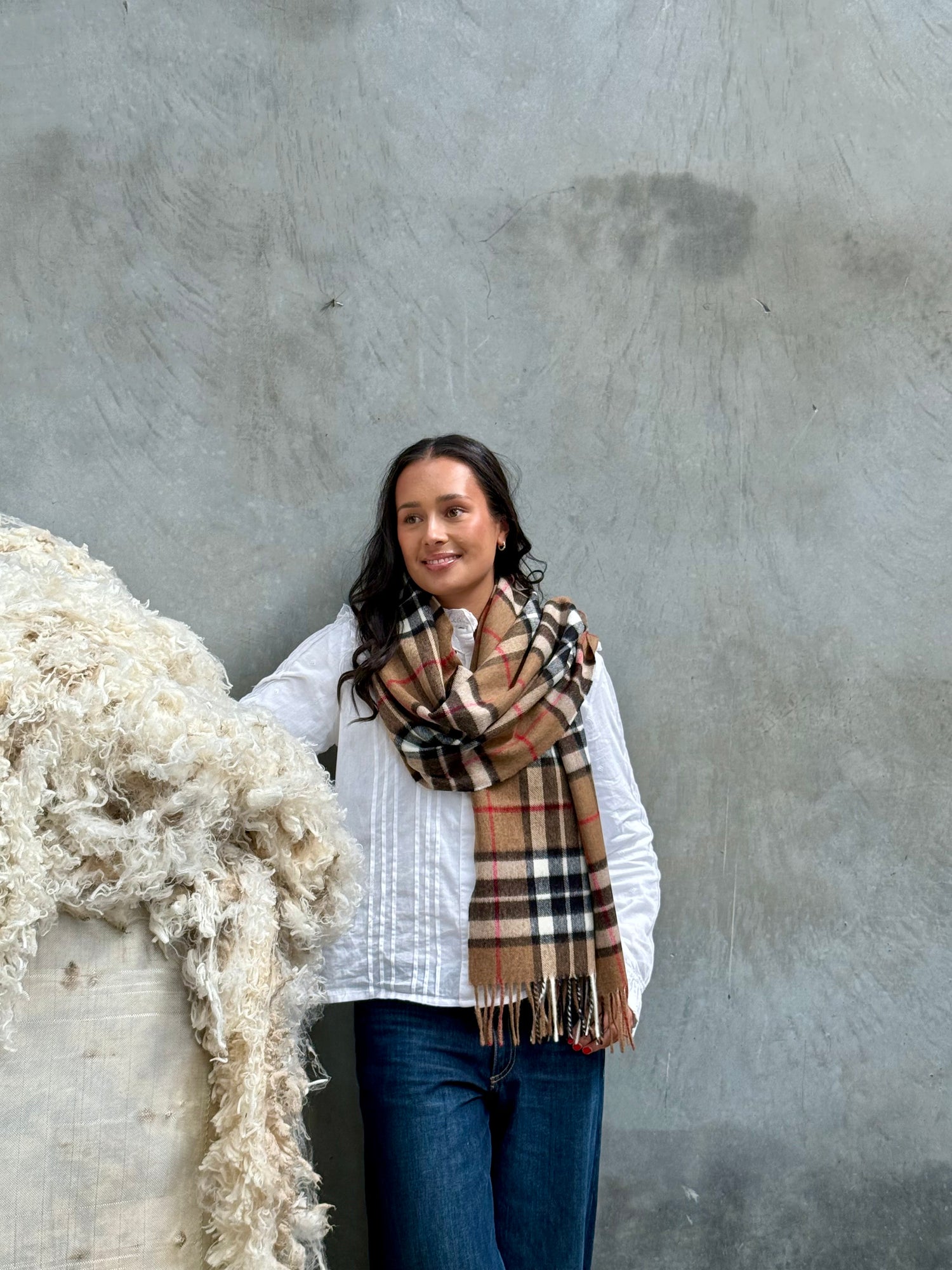 Camel Thompson 100% Merino Oversized Scarf
