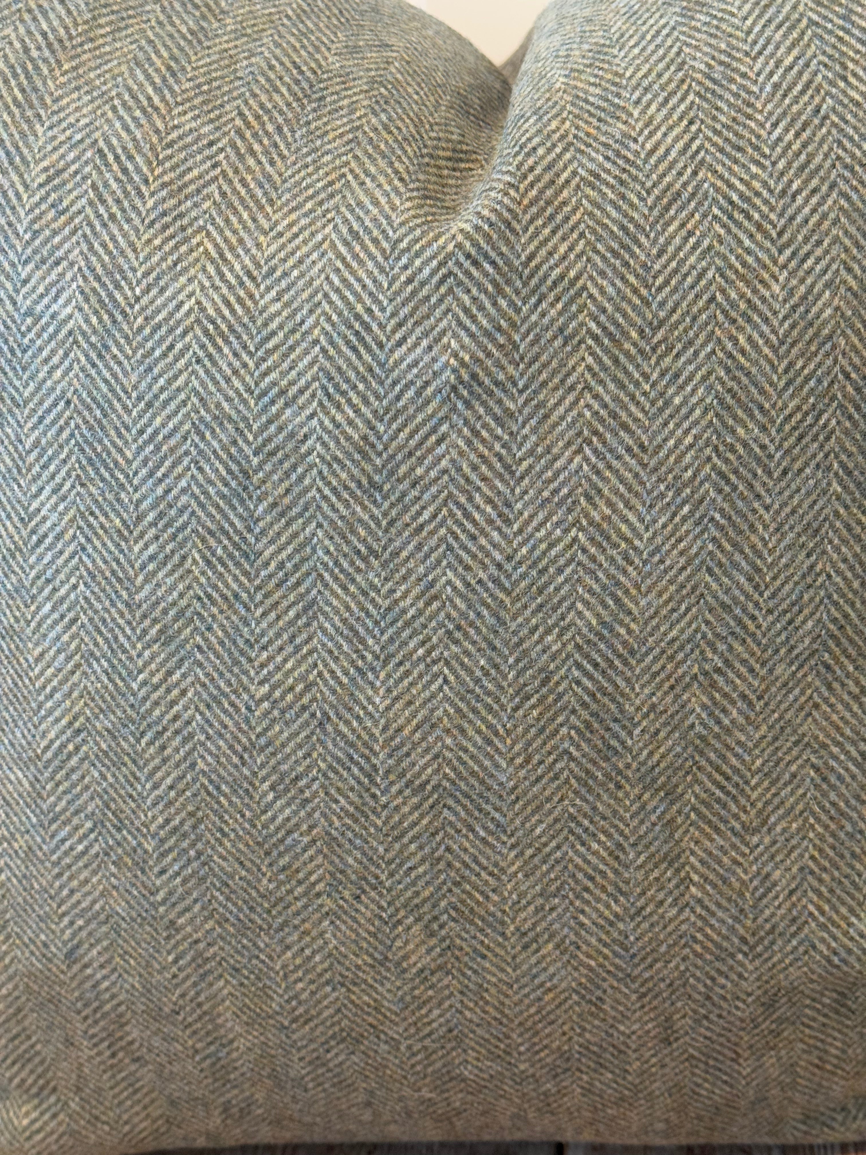 The Heritage Cushion - Herringbone Olive
