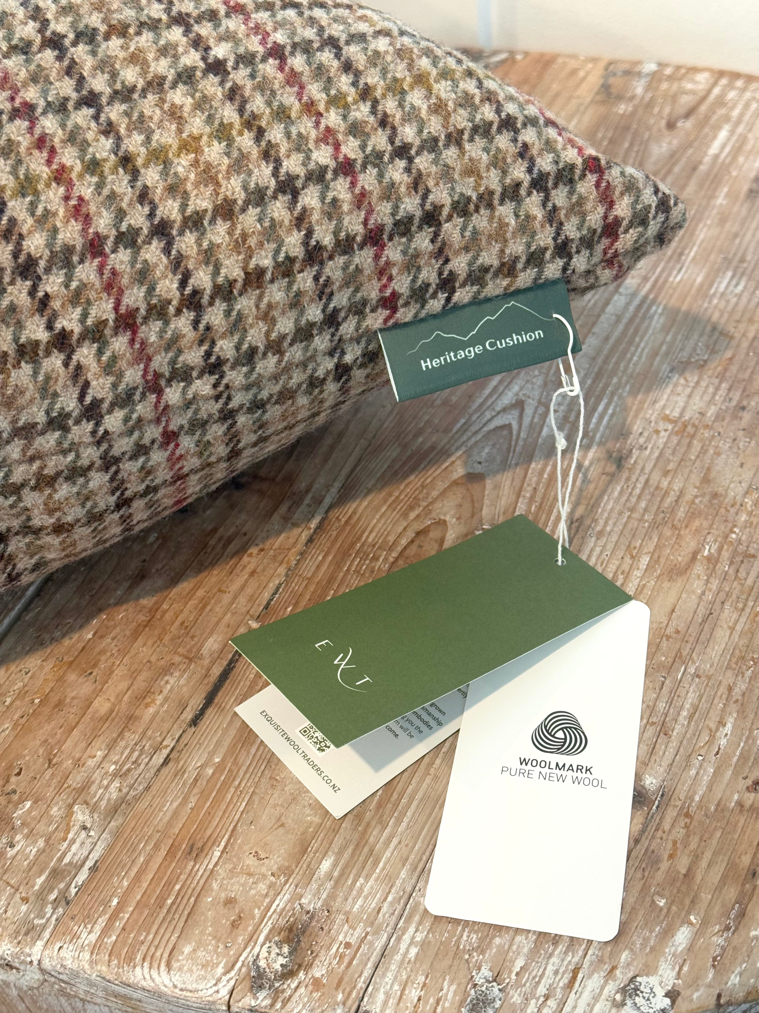 The Heritage Cushion - Aveyard Sage & Red