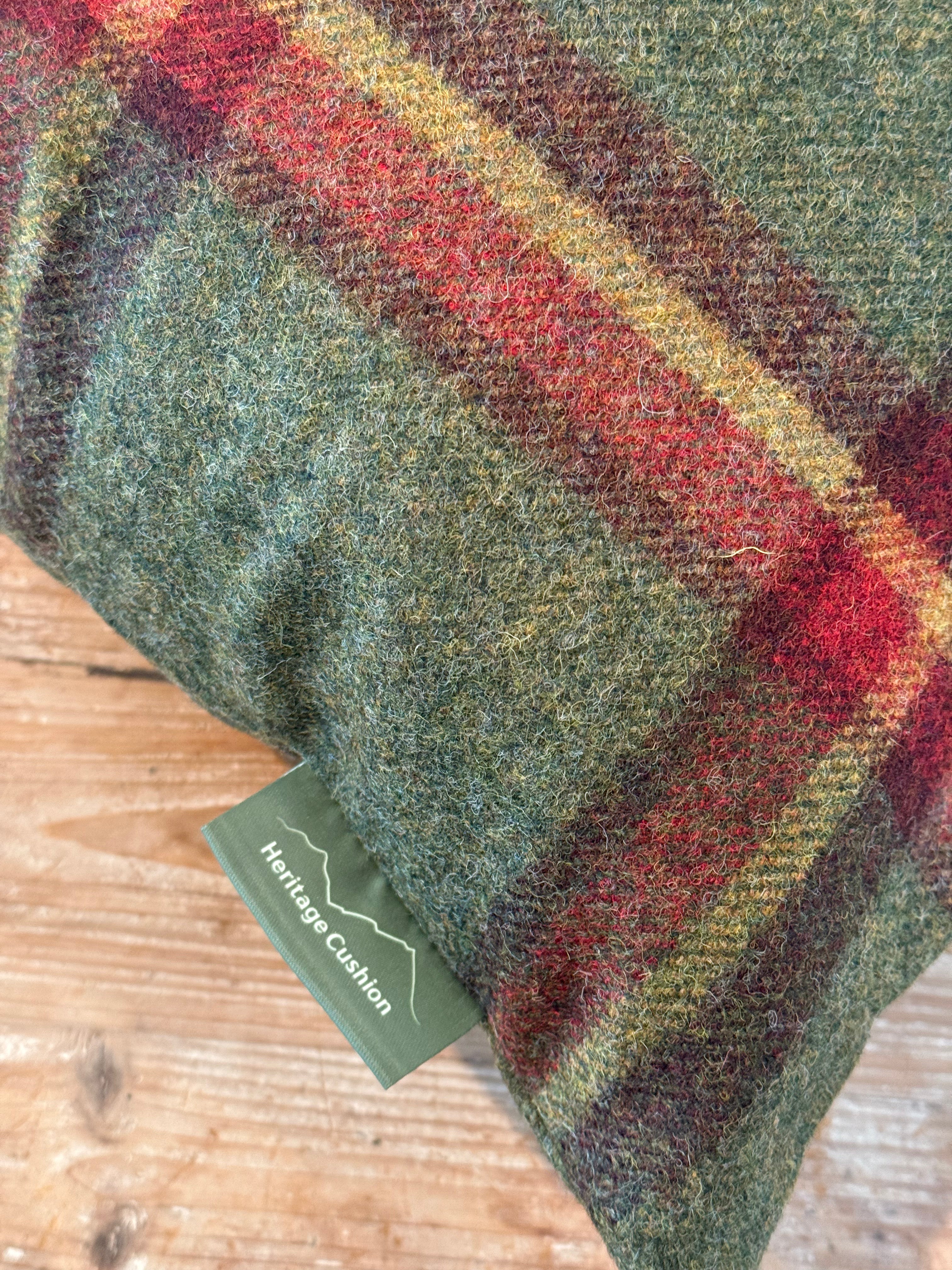 The Heritage Cushion - Windowpane Forest Green