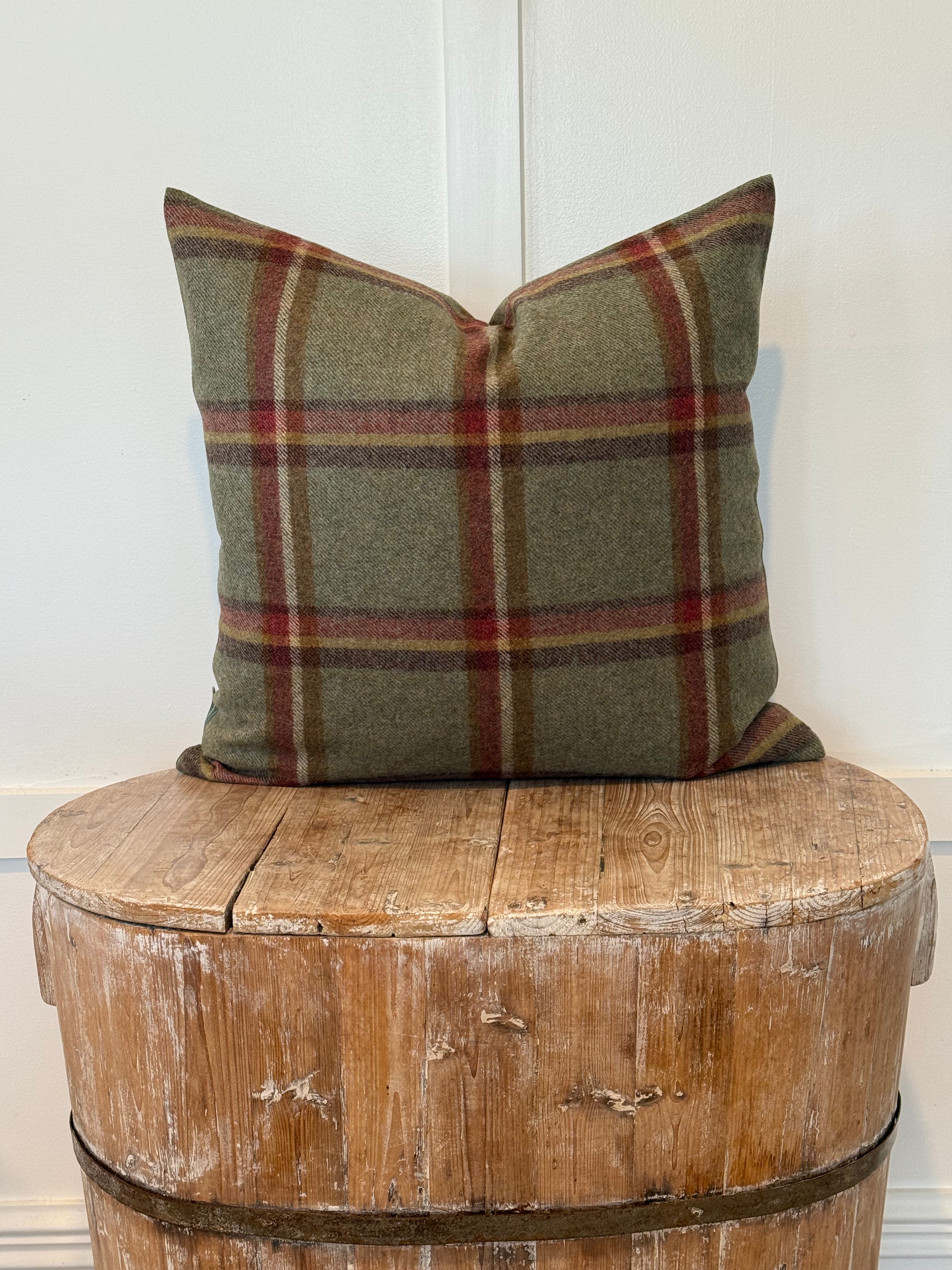 The Heritage Cushion - Windowpane Sage