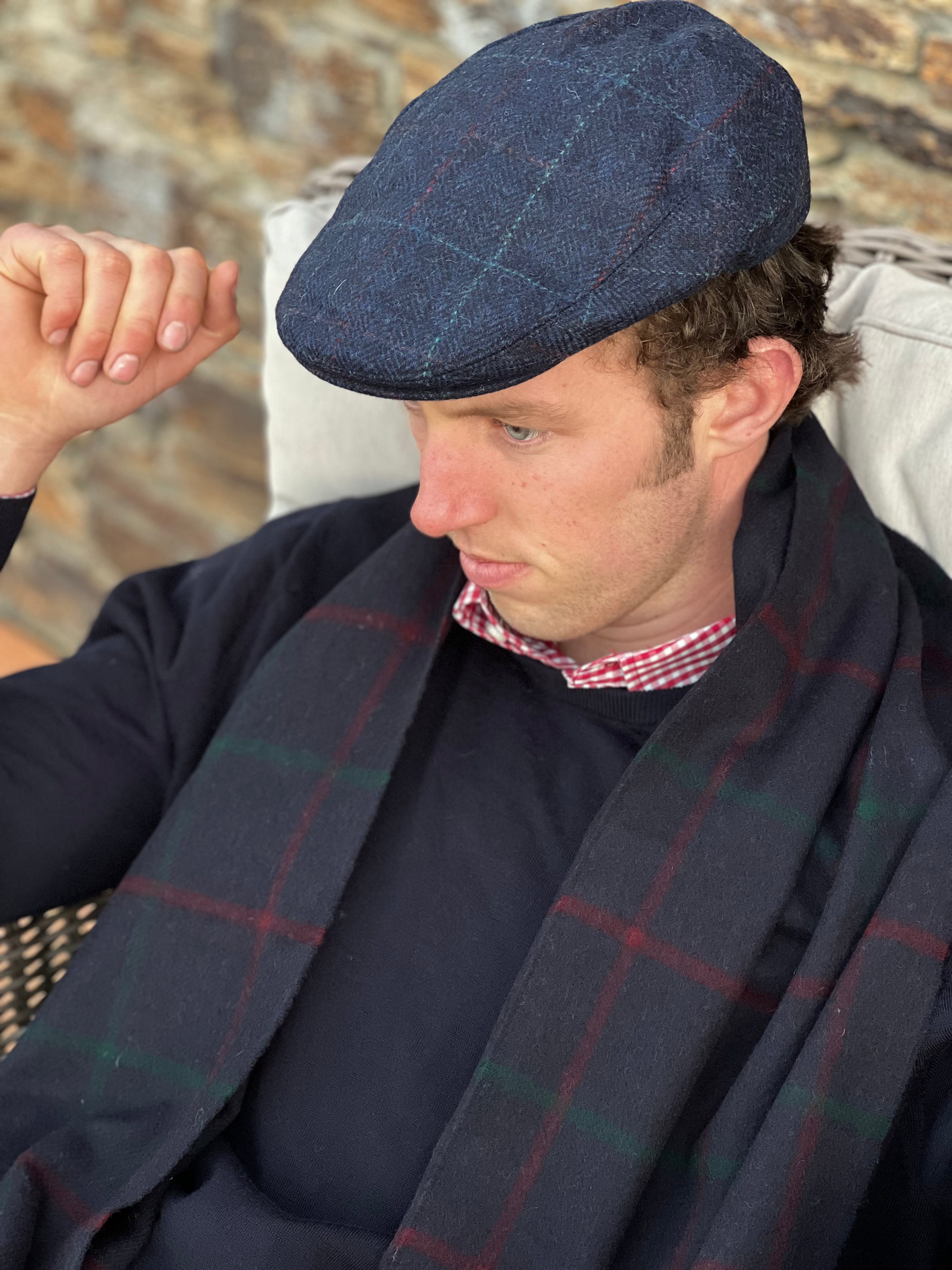 Lincoln Navy 100% Merino Oversized Scarf - Exquisite Wool Traders