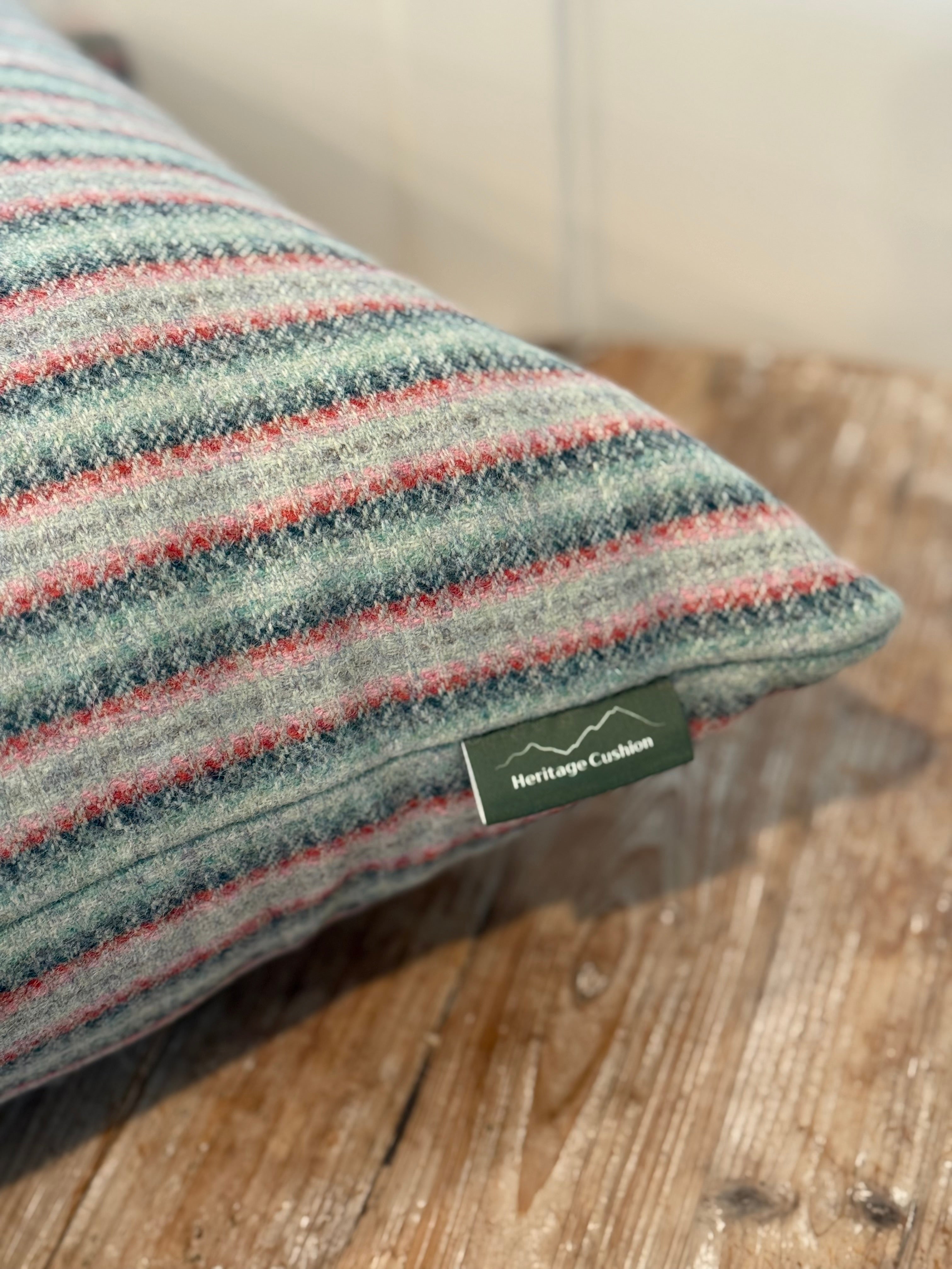 The Heritage Cushion - Tobago Aqua & Flamingo