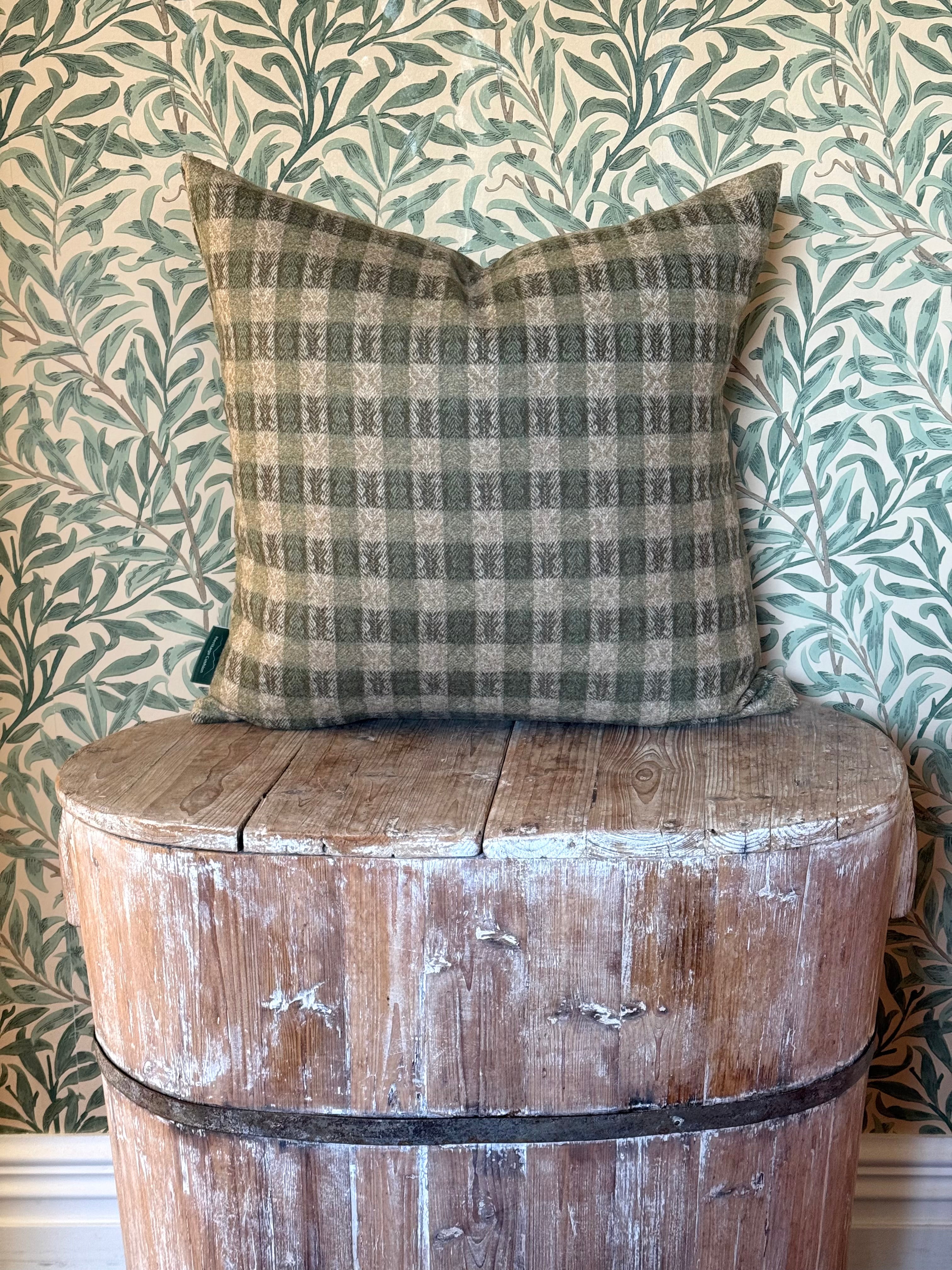 The Heritage Cushion Cover - Oakes Sage & Red