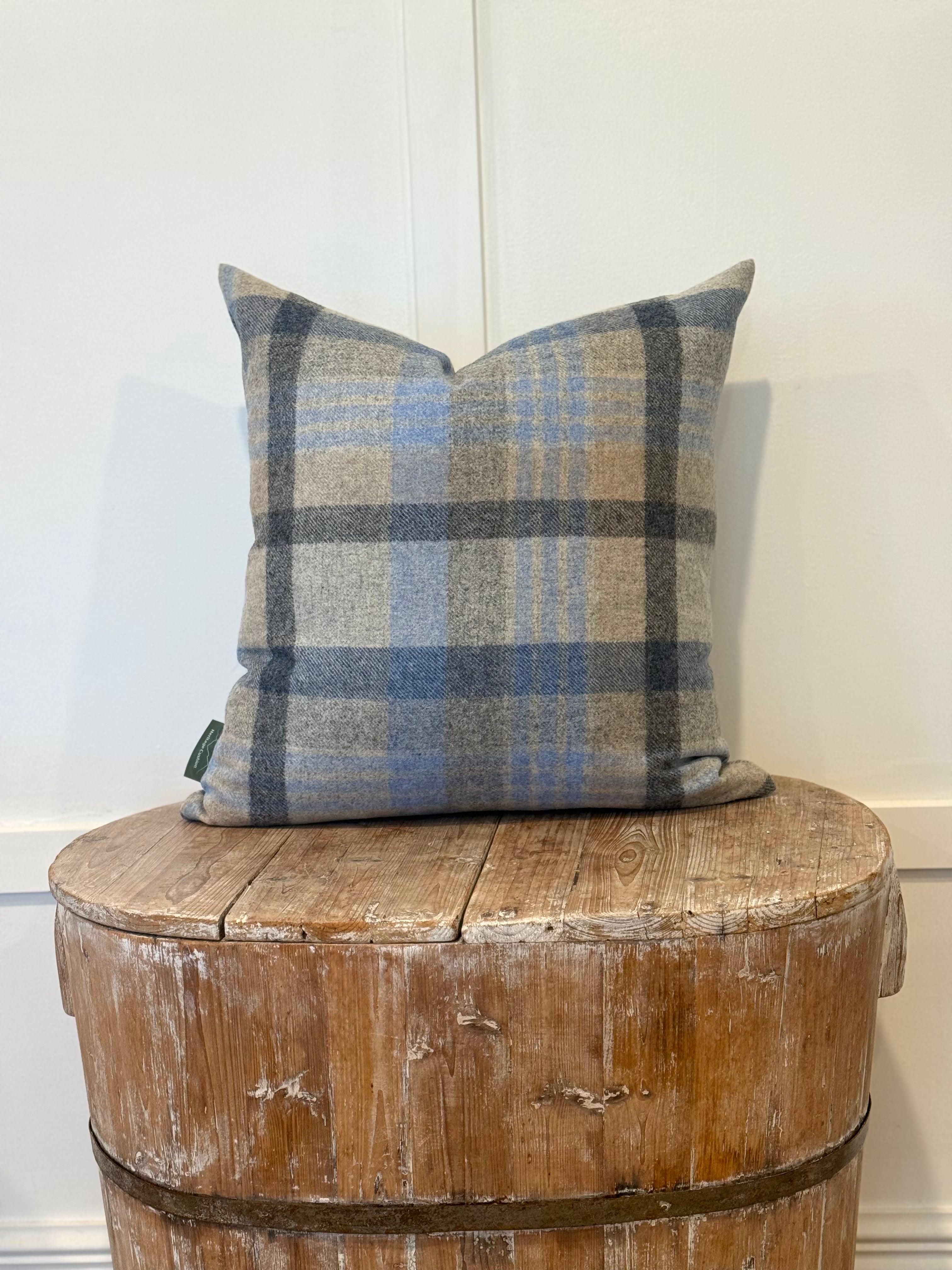 The Heritage Cushion Cover - Melbourne Silver & Denim