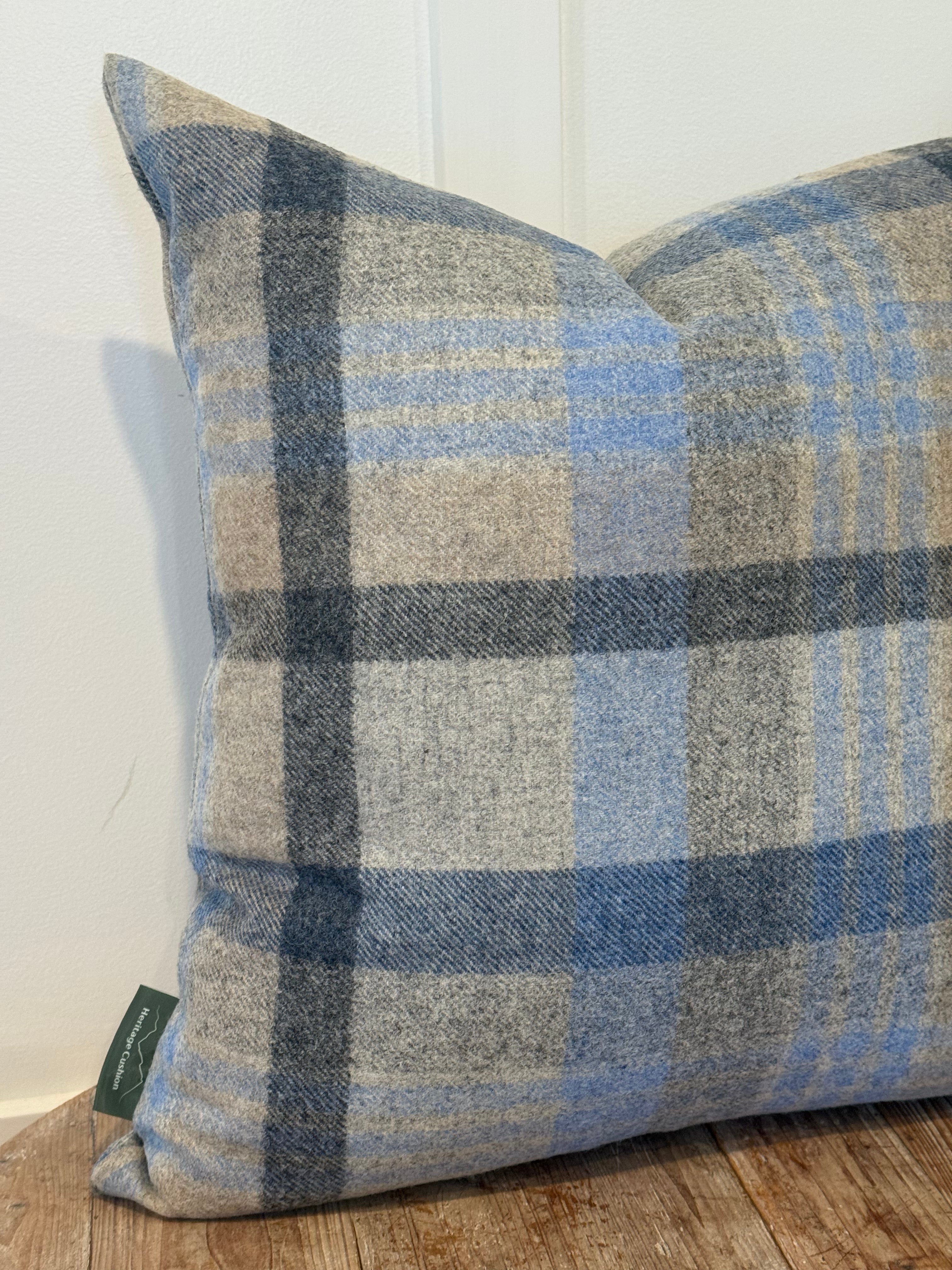The Heritage Cushion Cover - Melbourne Silver & Denim