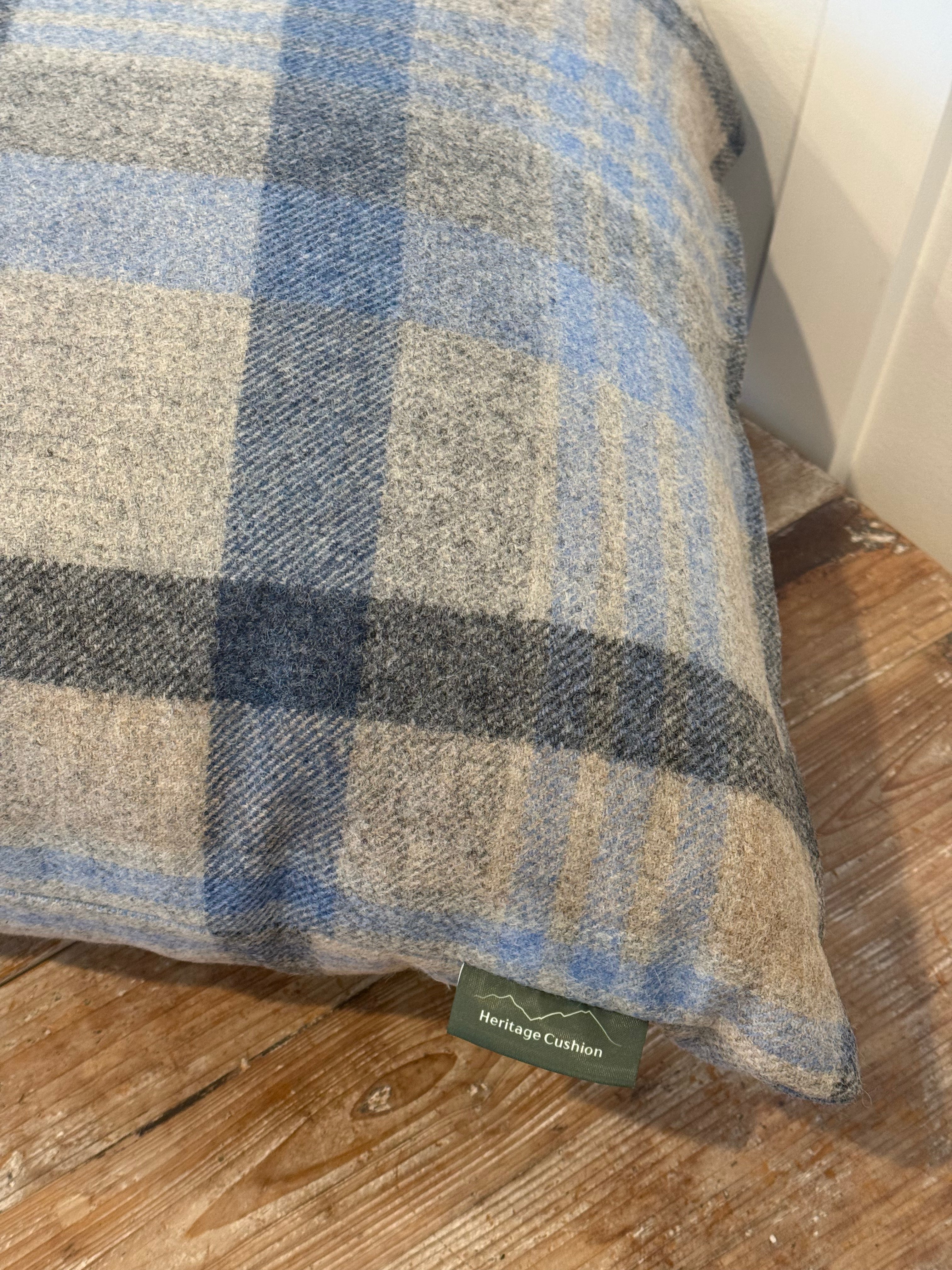 The Heritage Cushion Cover - Melbourne Silver & Denim