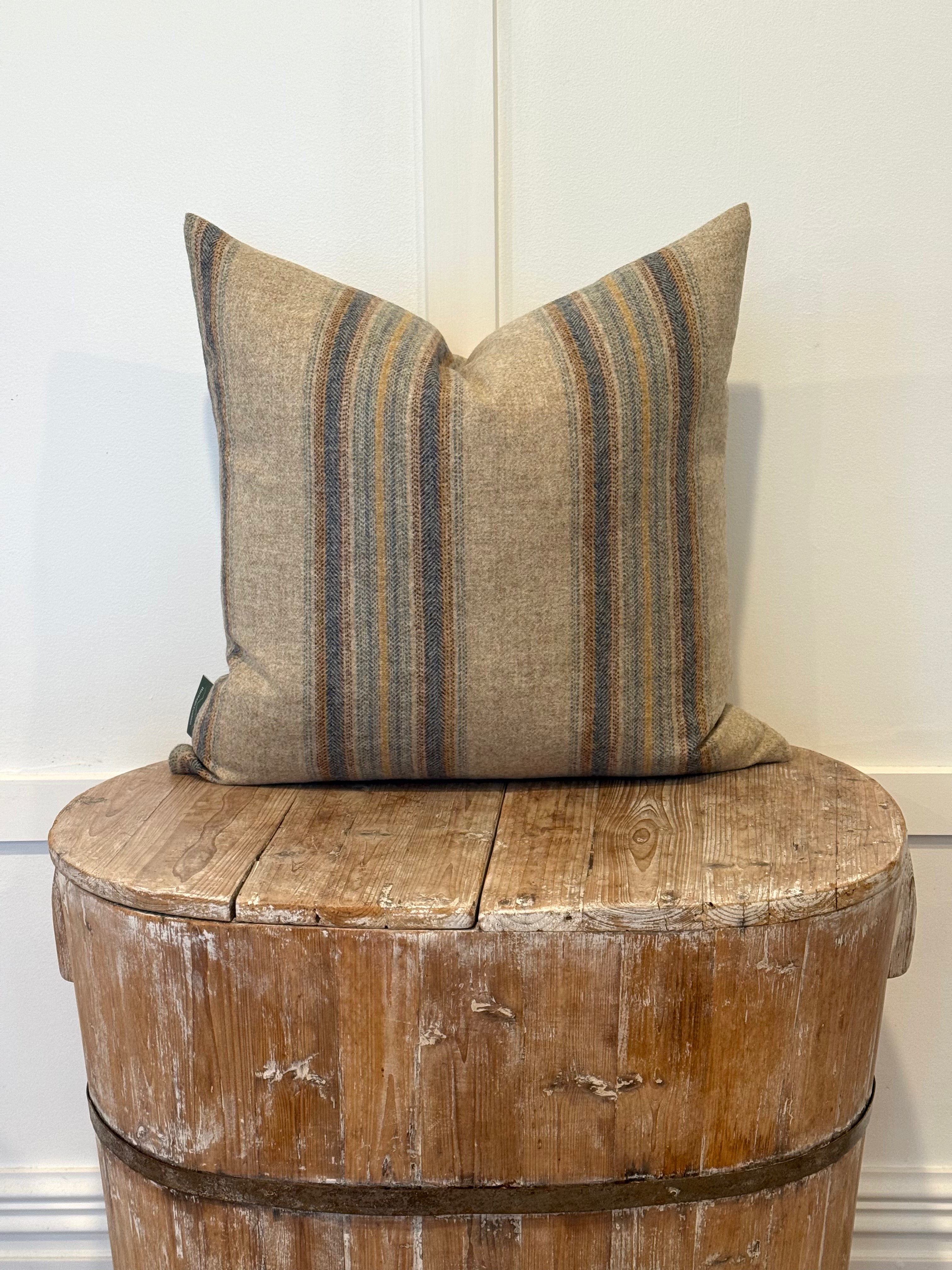The Heritage Cushion Cover - Wentworth Stripe Natural Denim