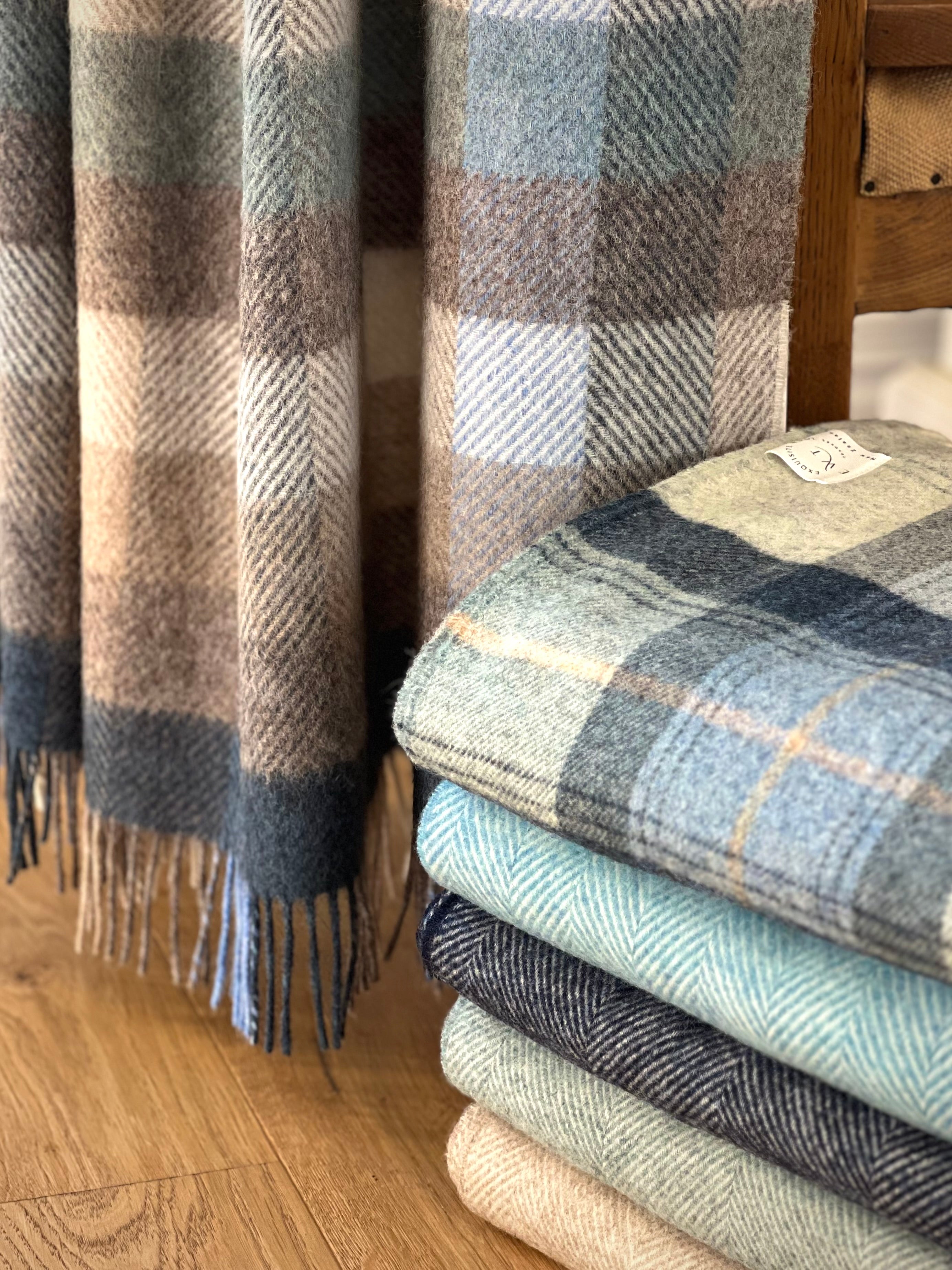 Skye Blue NZ Wool Throw - Exquisite Wool Traders
