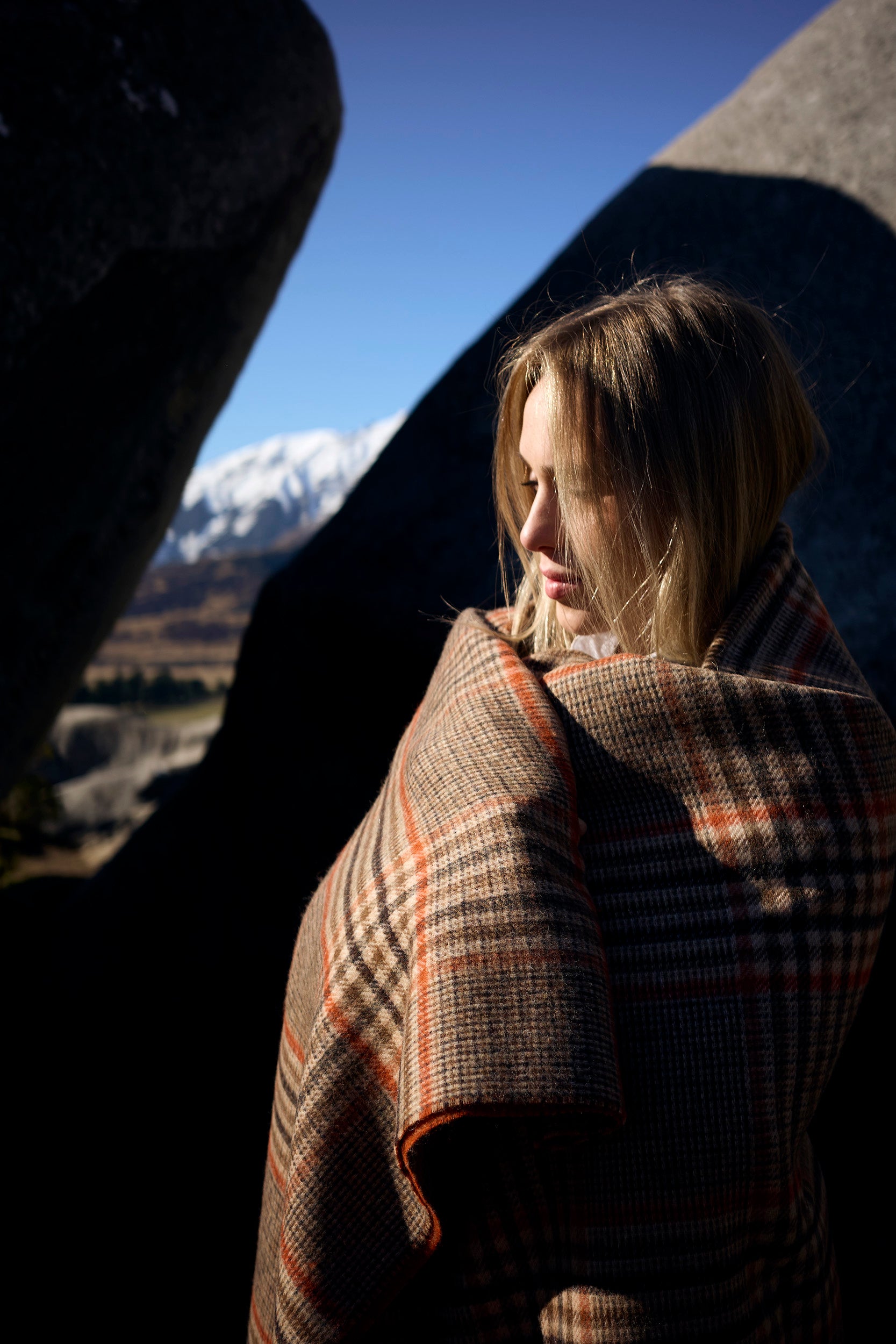 Double-Faced Estate Check 100% Merino Throw