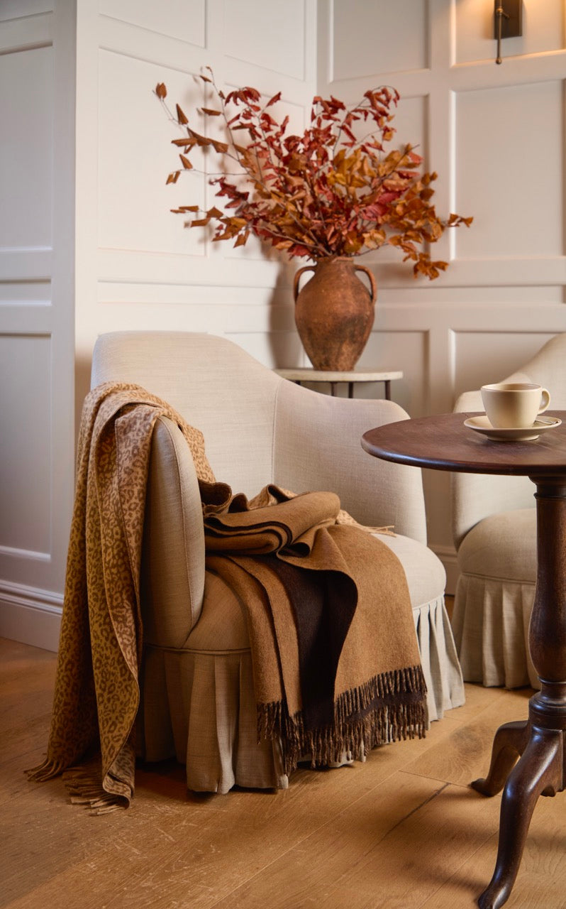 Limited Edition Leopard Natural 100% Merino Throw