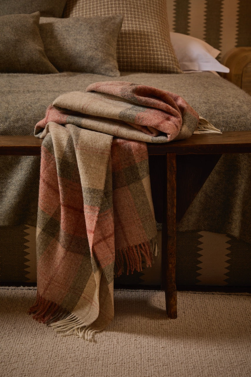 Skye Coral NZ Wool Throw