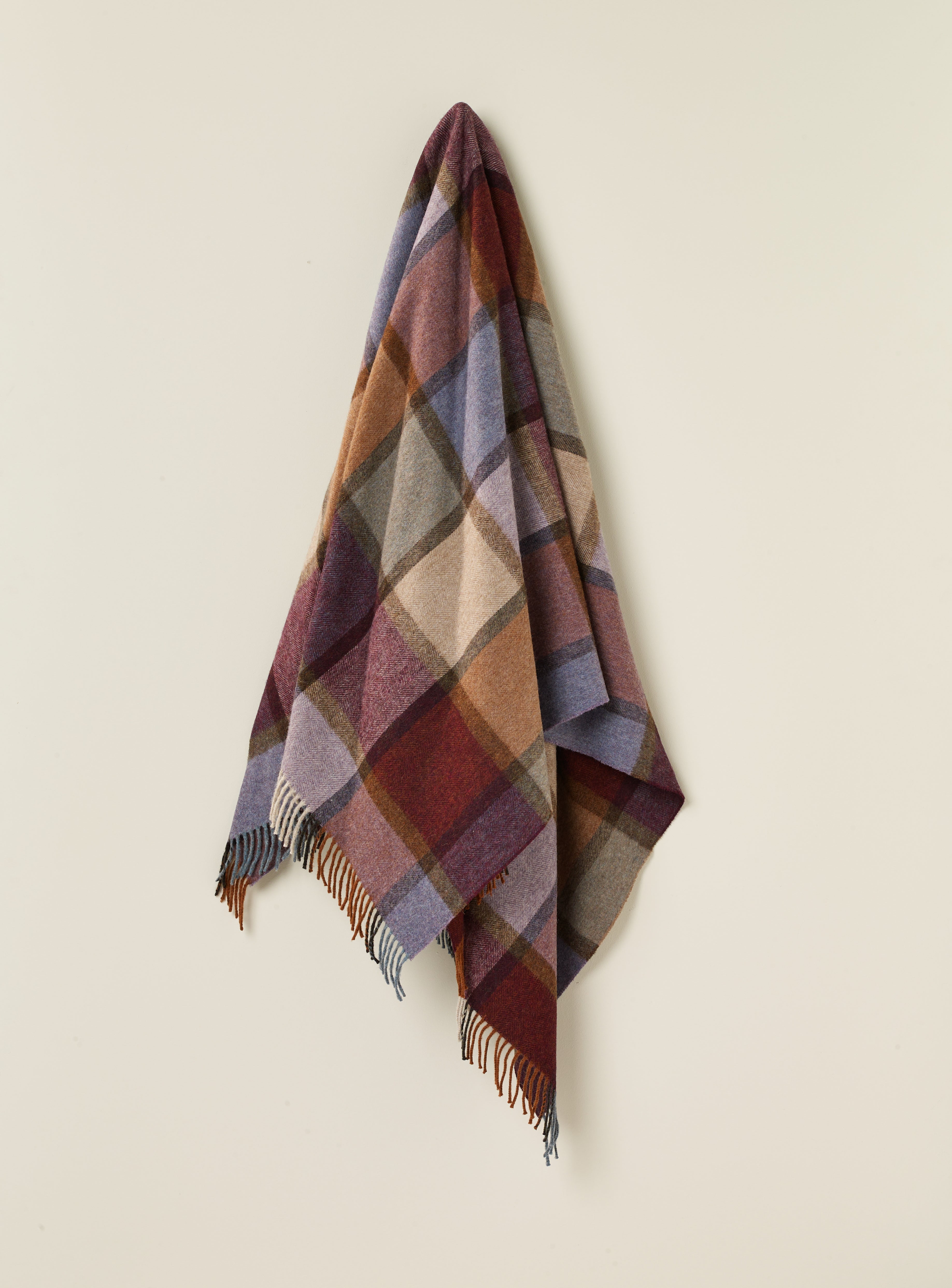 Windowpane Damson 100% Merino Throw - Exquisite Wool Traders