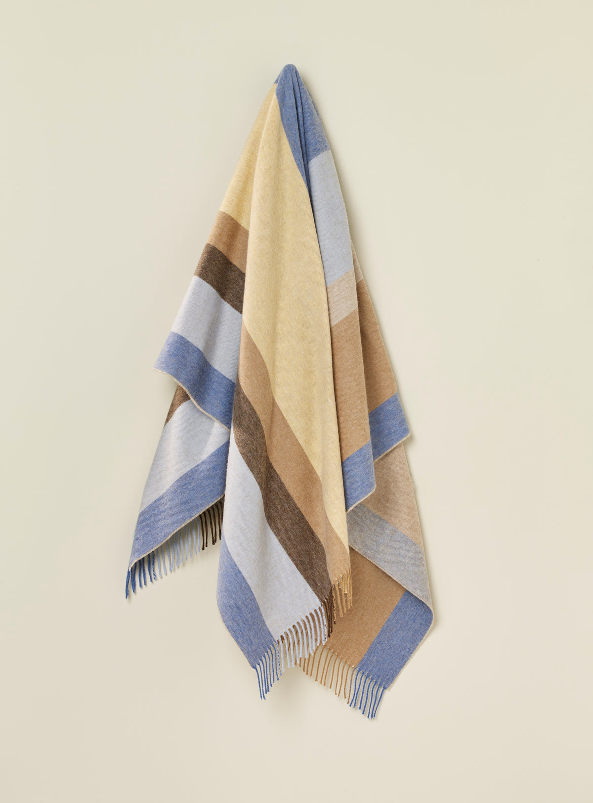 Block Stripe Yellow and Blue 100% Merino Throw