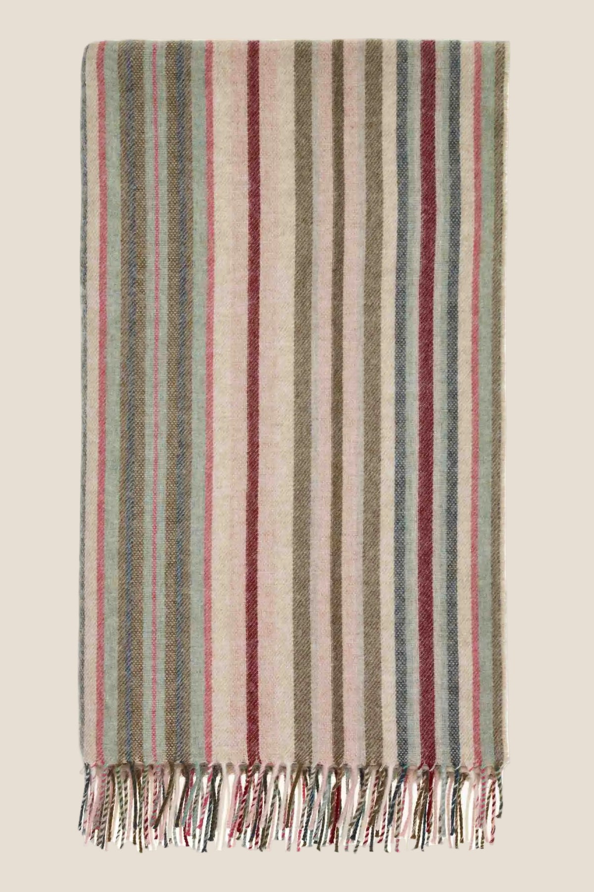 Santa Cruz Pink & Khaki 100% Merino Throw
