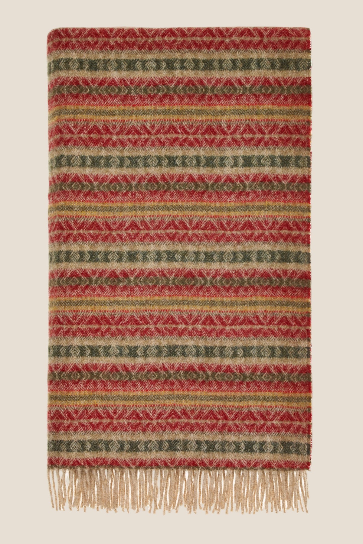 Ayr Red and Olive NZ Wool Throw
