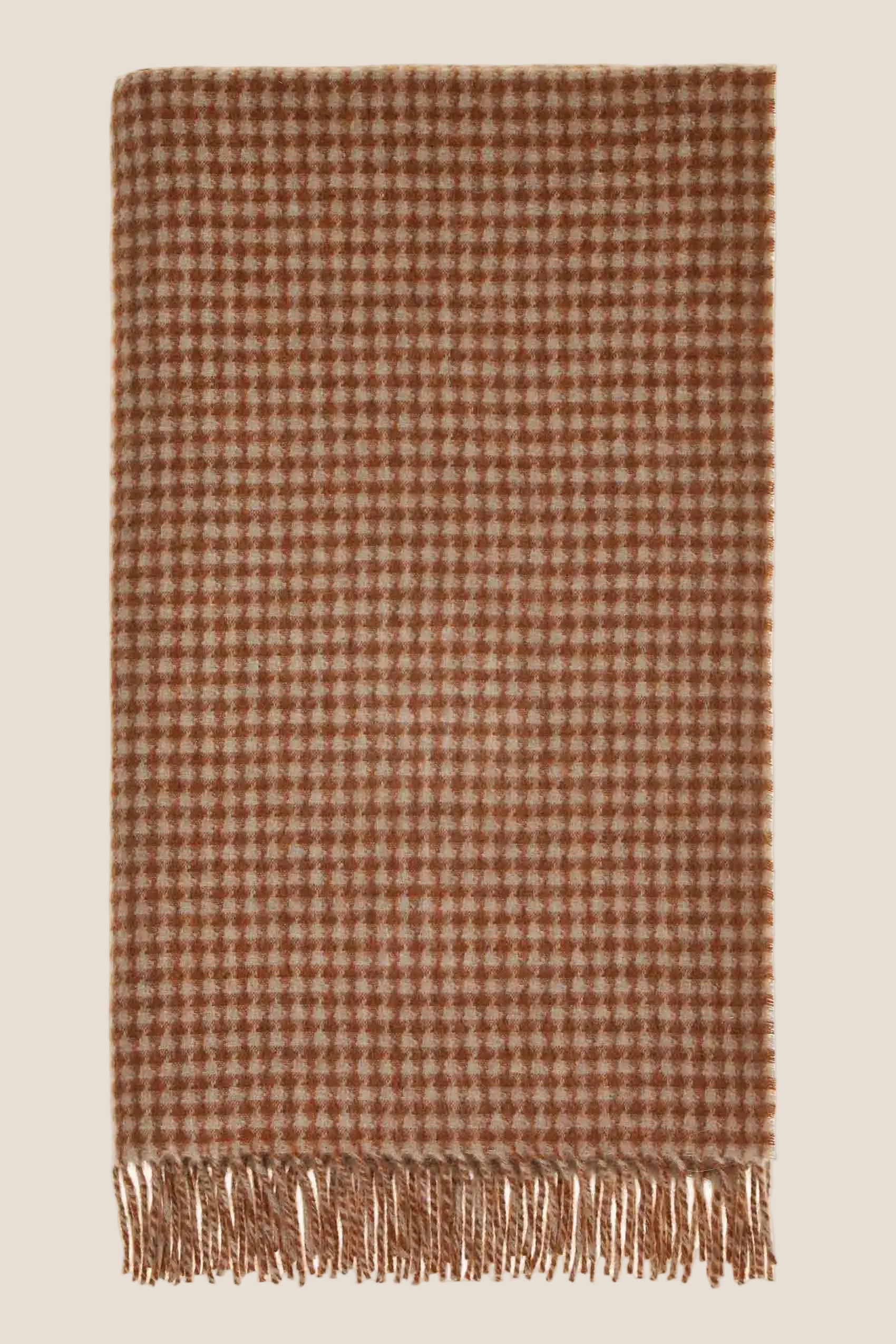 Houndstooth Rust & Camel 100% Merino Throw
