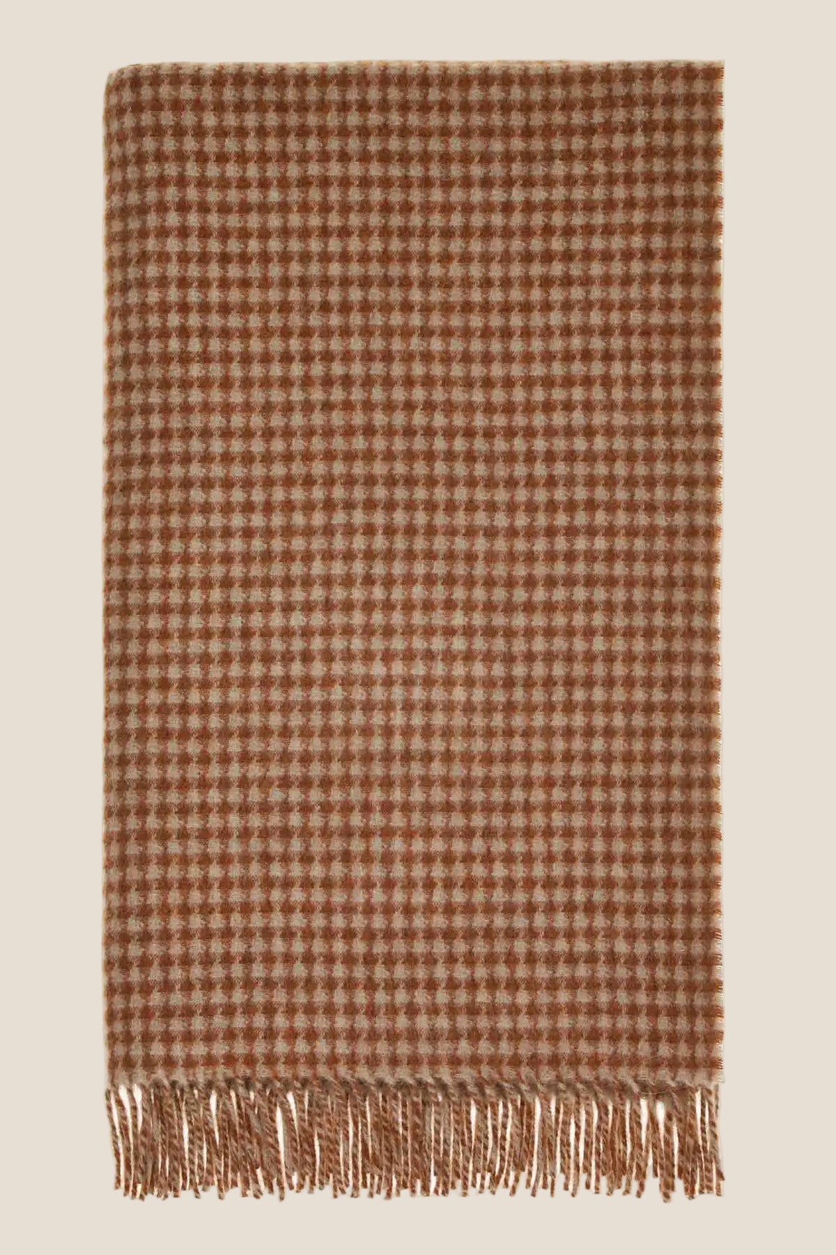 Houndstooth Rust & Camel 100% Merino Throw