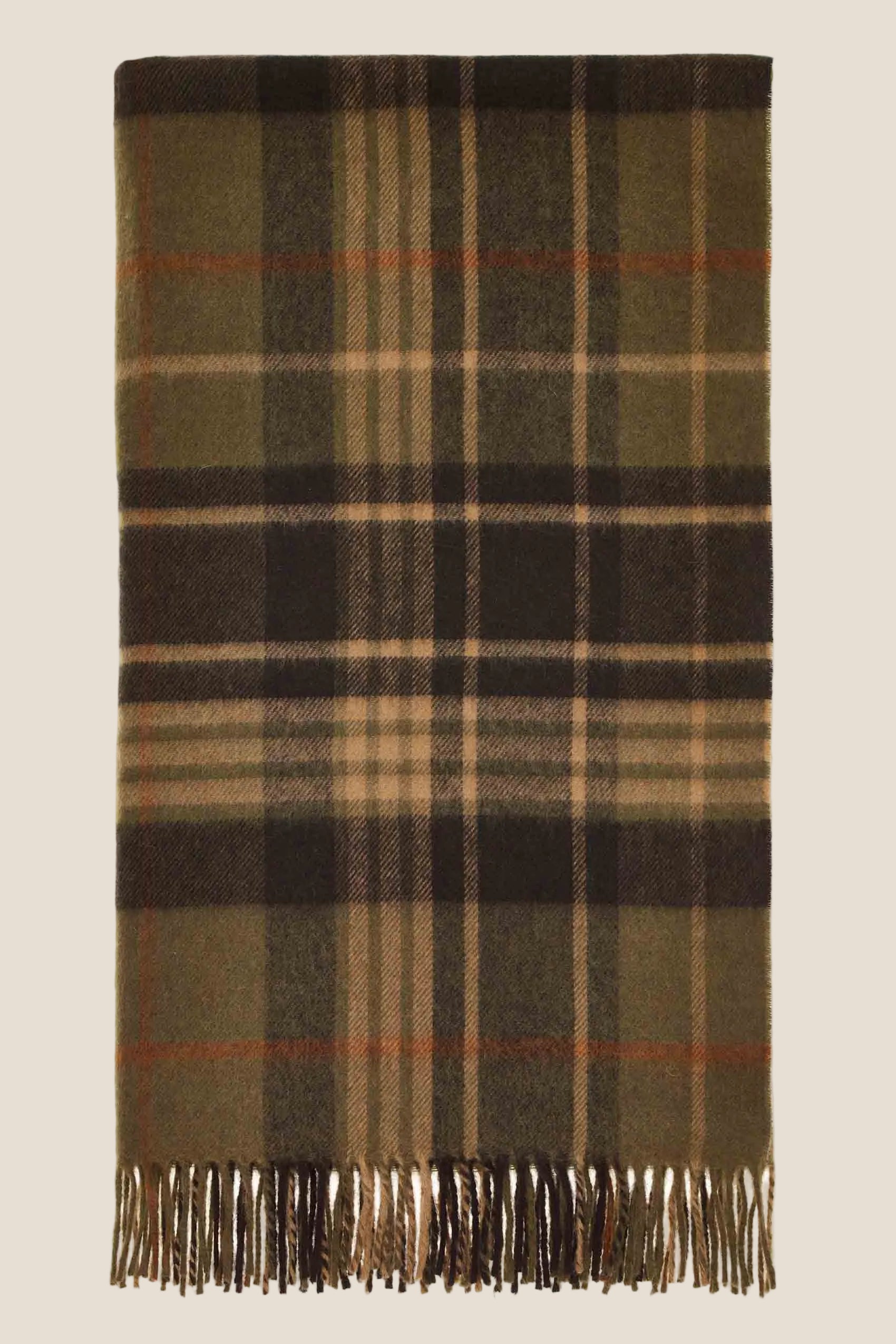 Estate Plaid Olive 100% Merino Throw