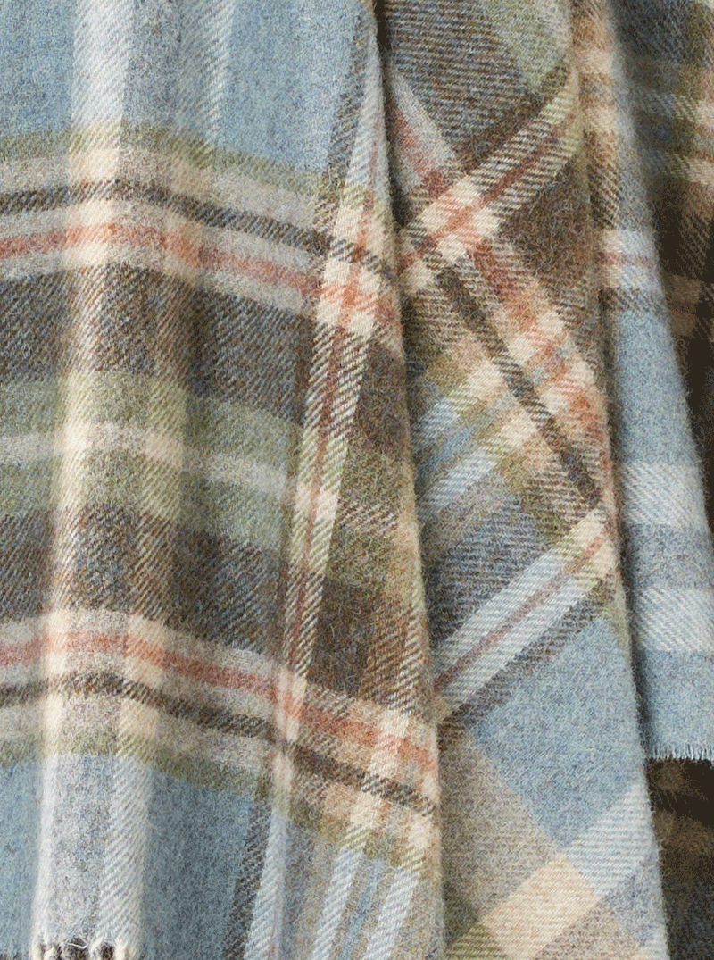 Glen Coe Aqua NZ Wool Throw - Exquisite Wool Traders
