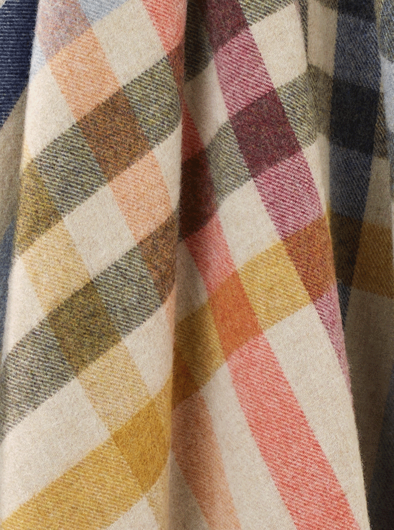 Henley Beige Multi 100% Merino Throw - Exquisite Wool Traders