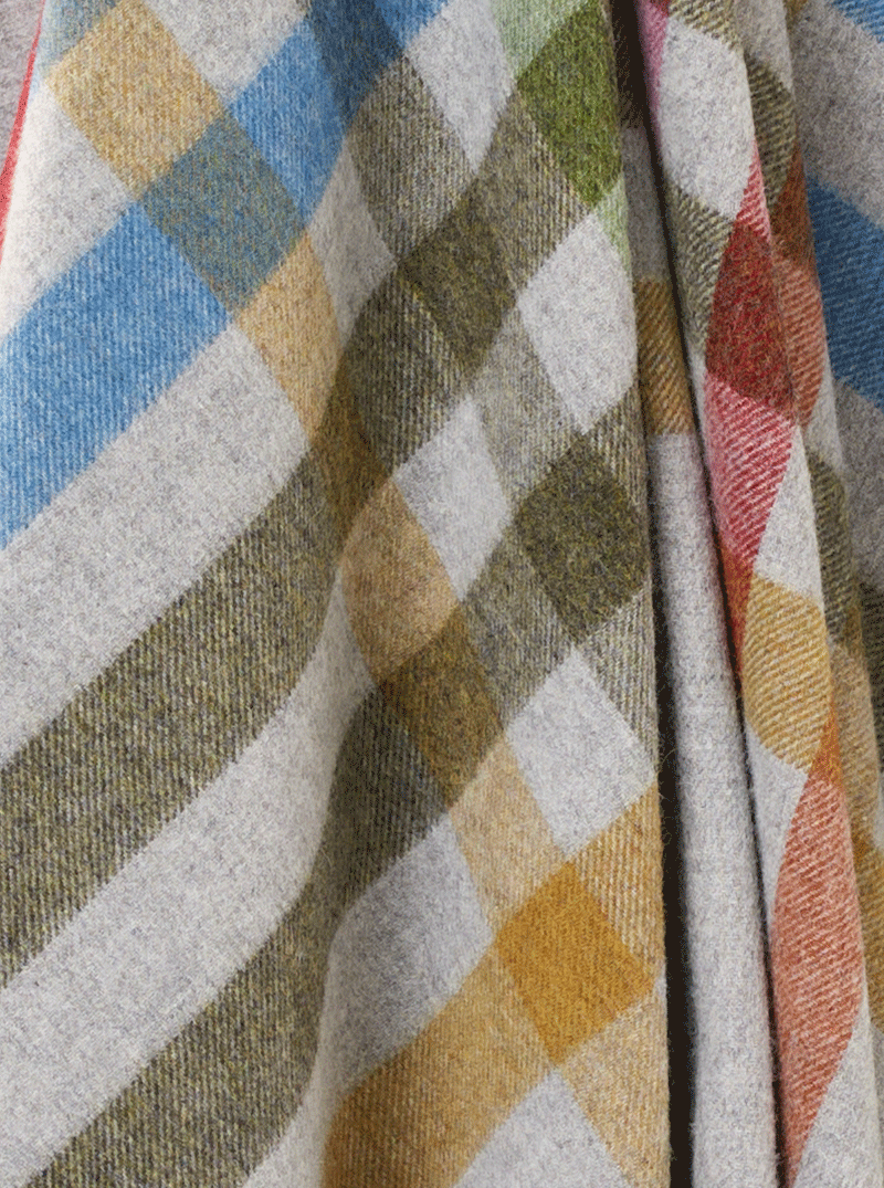 Henley Grey Multi 100% Merino Throw - Exquisite Wool Traders