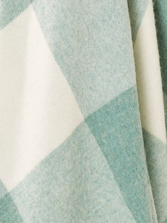 Checkboard Eucalyptus 100% Merino Throw - Exquisite Wool Traders