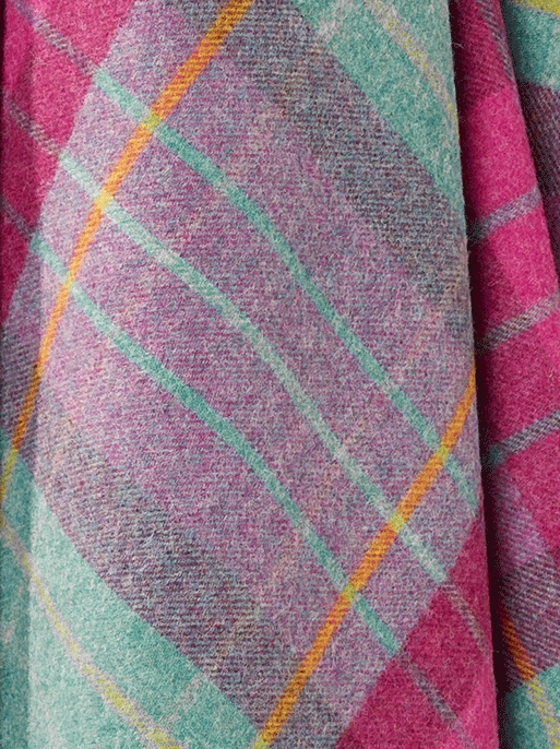 Saltburn Cerise & Mint NZ Wool Throw - Exquisite Wool Traders