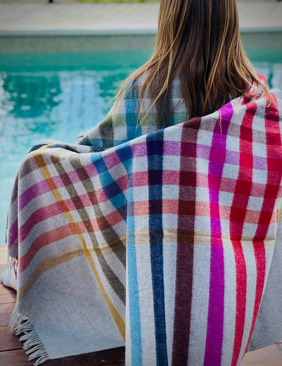 Henley Grey Multi 100% Merino Throw - Exquisite Wool Traders