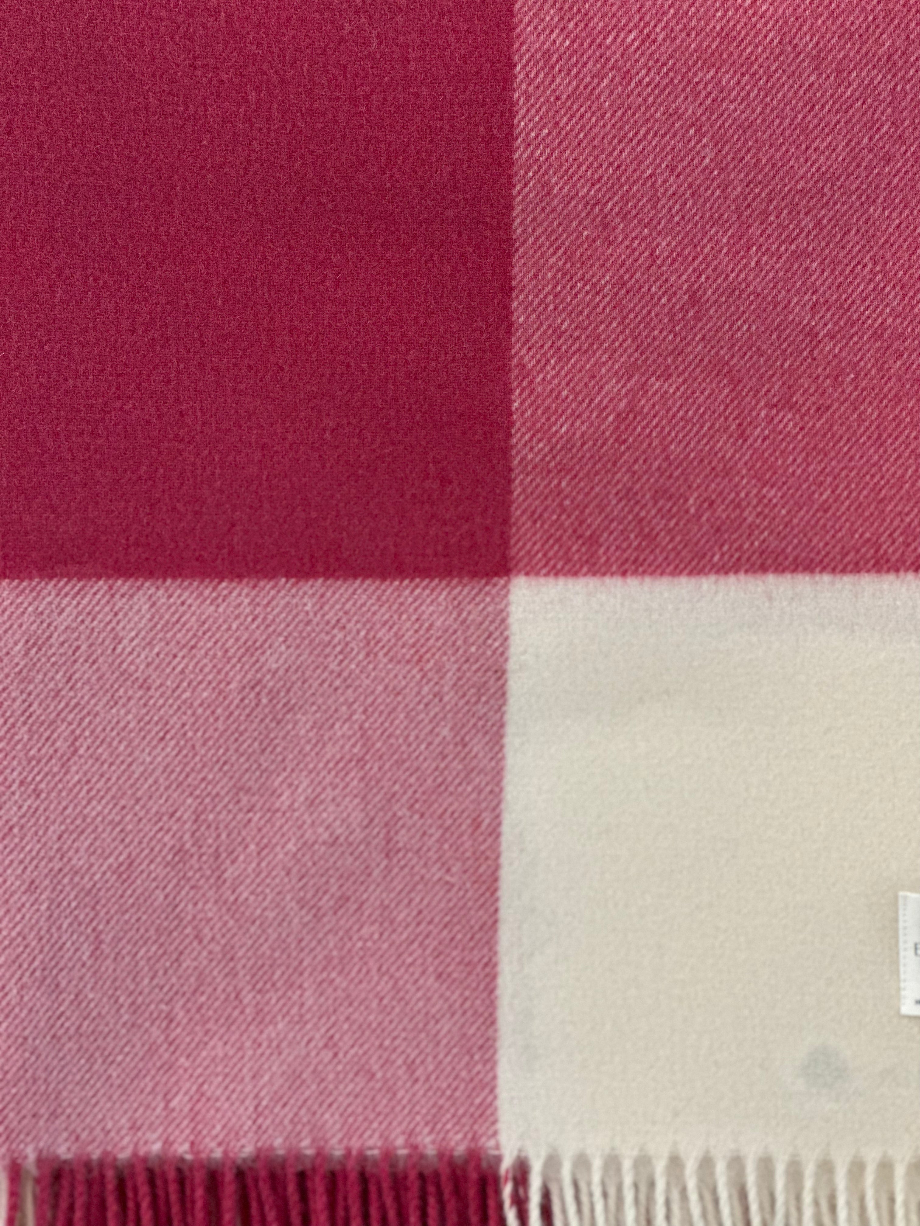 Checkboard Pink Merino 100% Merino Throw - Exquisite Wool Traders