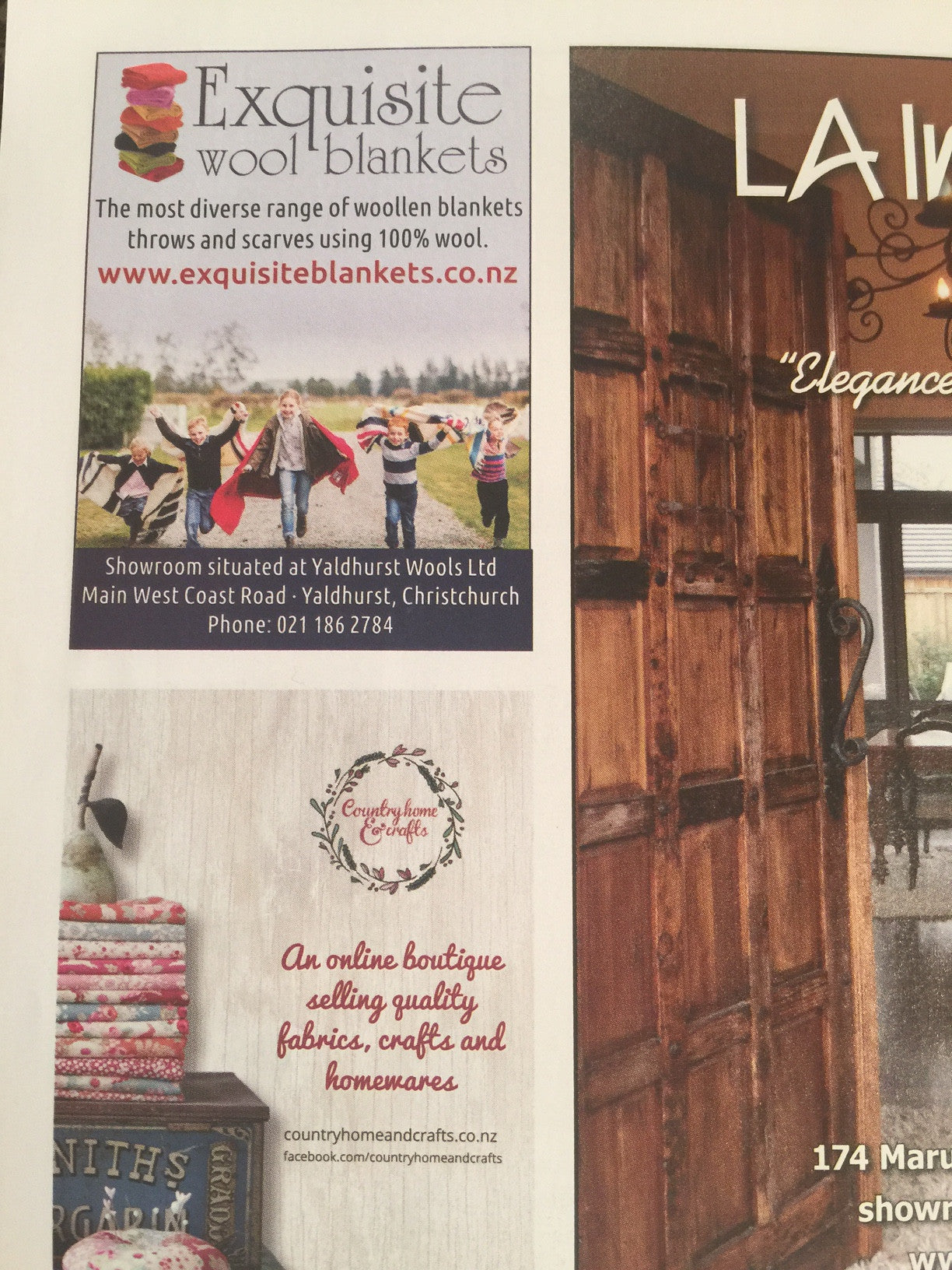 Exquisite Wool Blankets.  Proud to advertise in NZ life and Leisure.