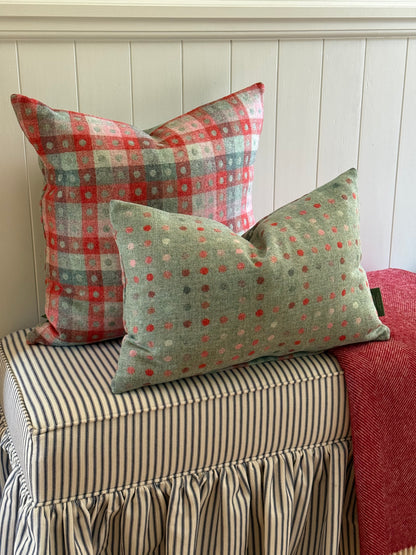 The Heritage Cushion Cover - Multispot Aqua Flamingo Reversible