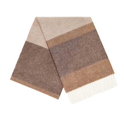 Block Stripe Natural 100% Merino Scarf
