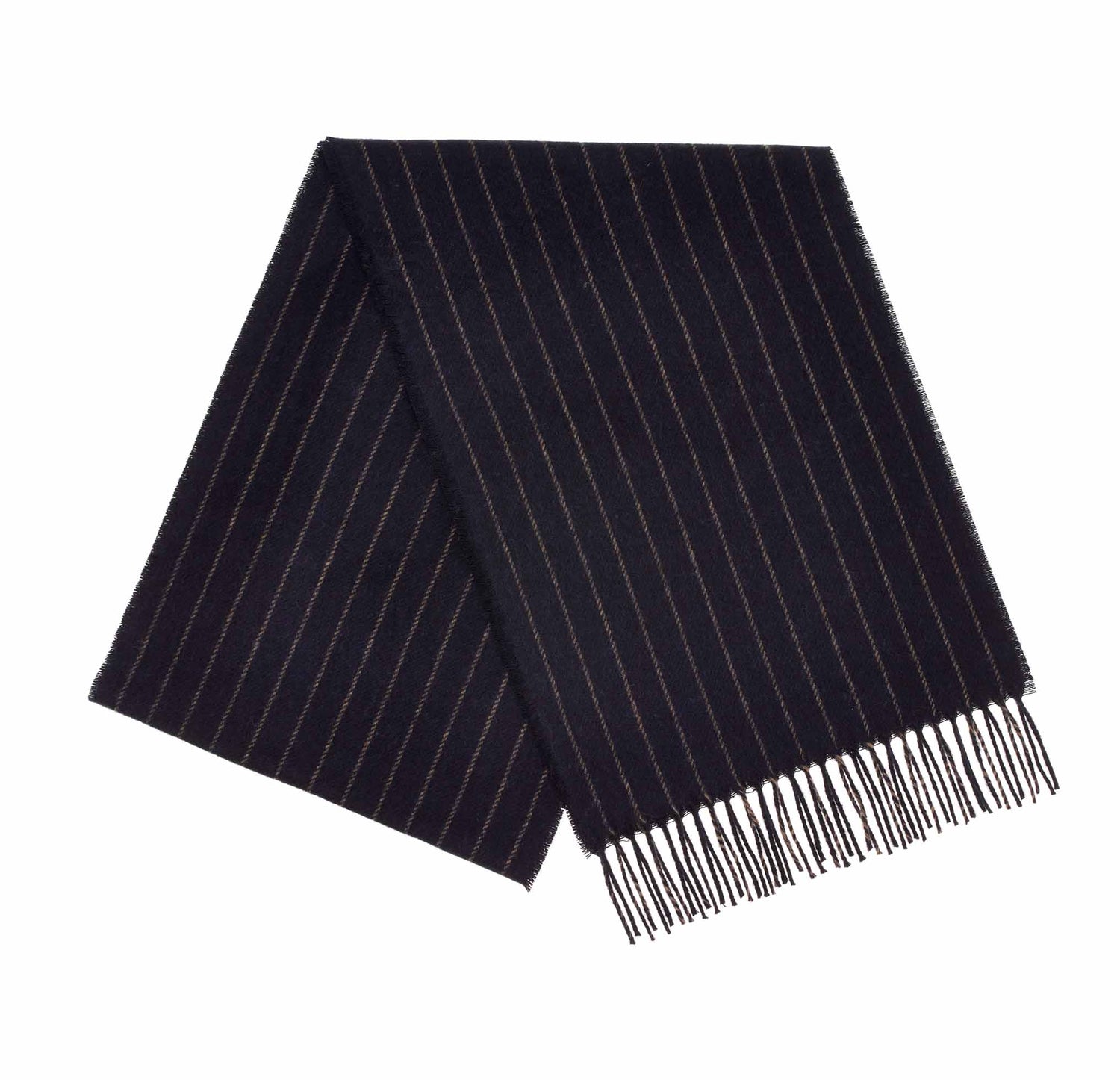 Chalk Stripe Navy 100% Merino Scarf