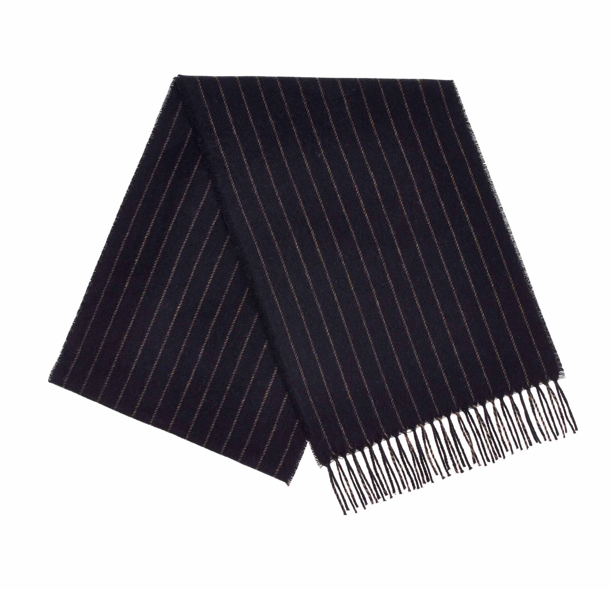 Chalk Stripe Navy 100% Merino Scarf