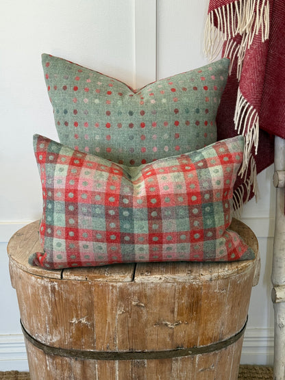 The Heritage Cushion Cover - Multispot Aqua Flamingo Reversible