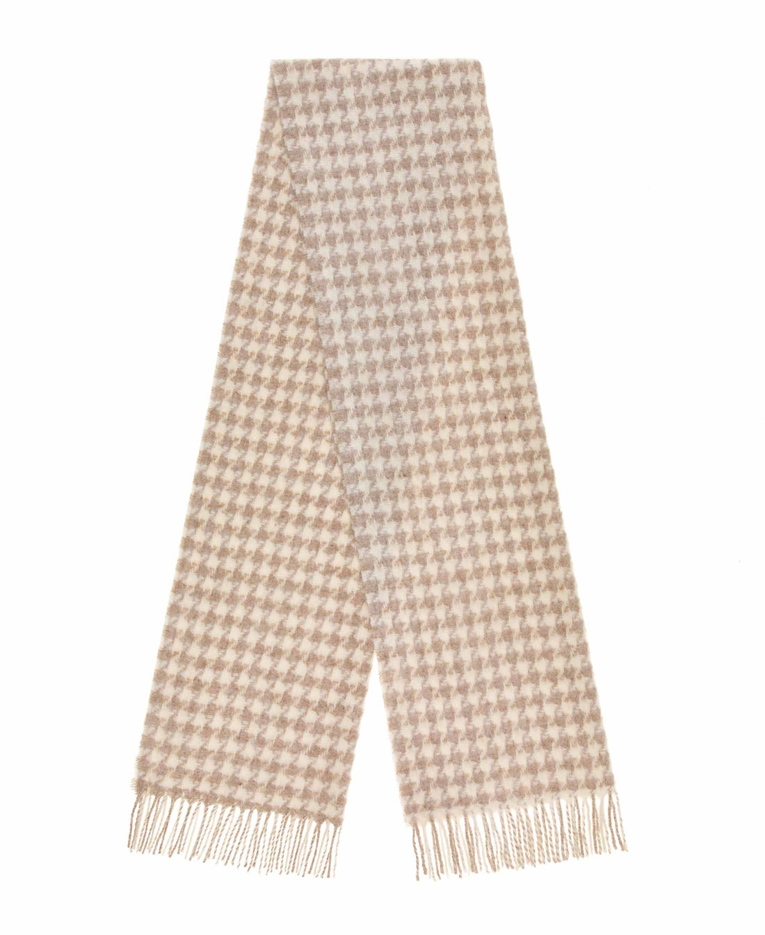 Houndstooth Natural &amp; Ecru Scarf