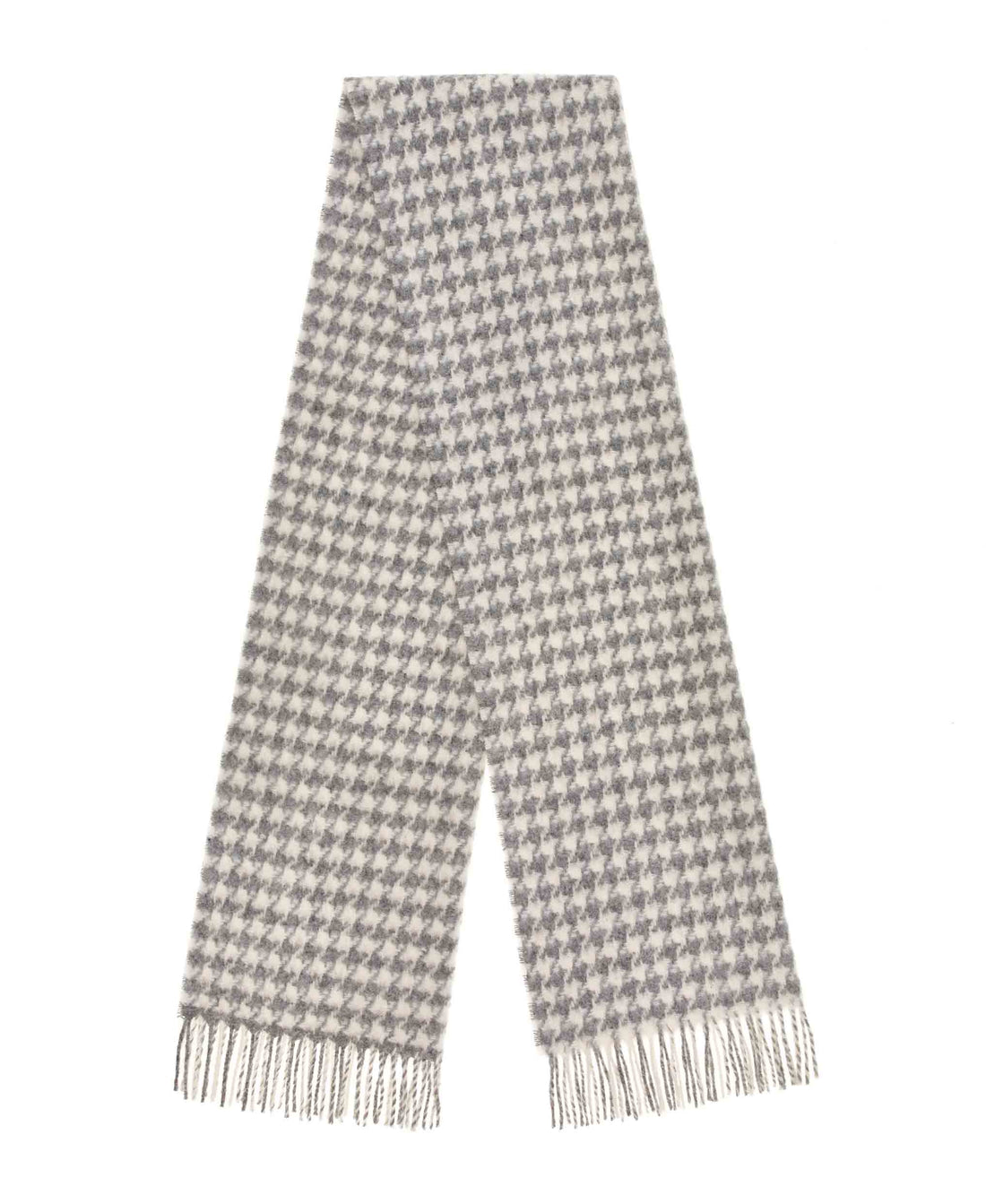 Houndstooth Silver &amp; Ecru Scarf