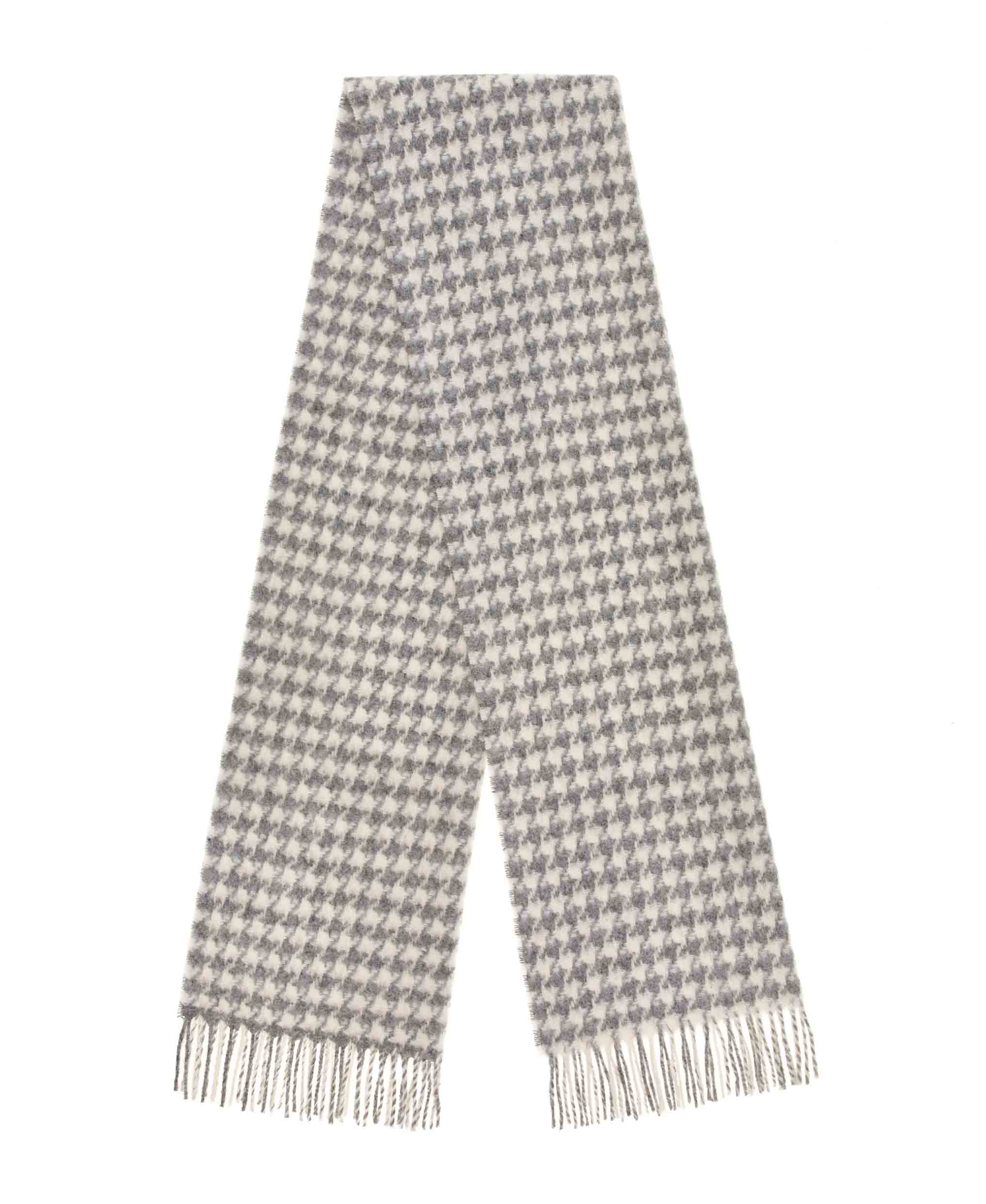 Houndstooth Silver &amp; Ecru Scarf