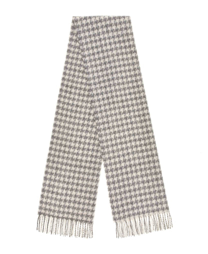 Houndstooth Silver &amp; Ecru Scarf